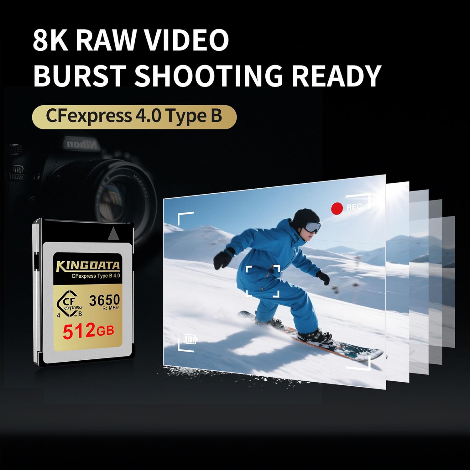 Kingdata Scheda CFexpress Tipo B 4.0 512GB - immagine 2