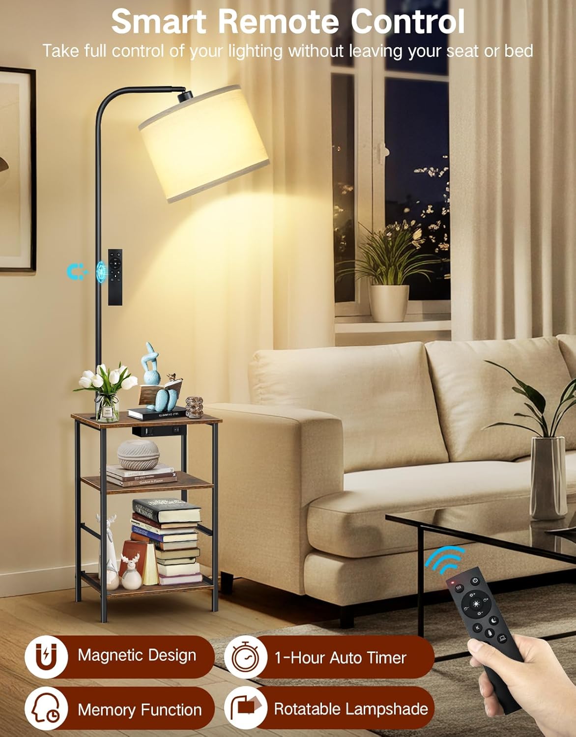 Lampada da Terra con Tavolino e 2 Cassetti - immagine 5