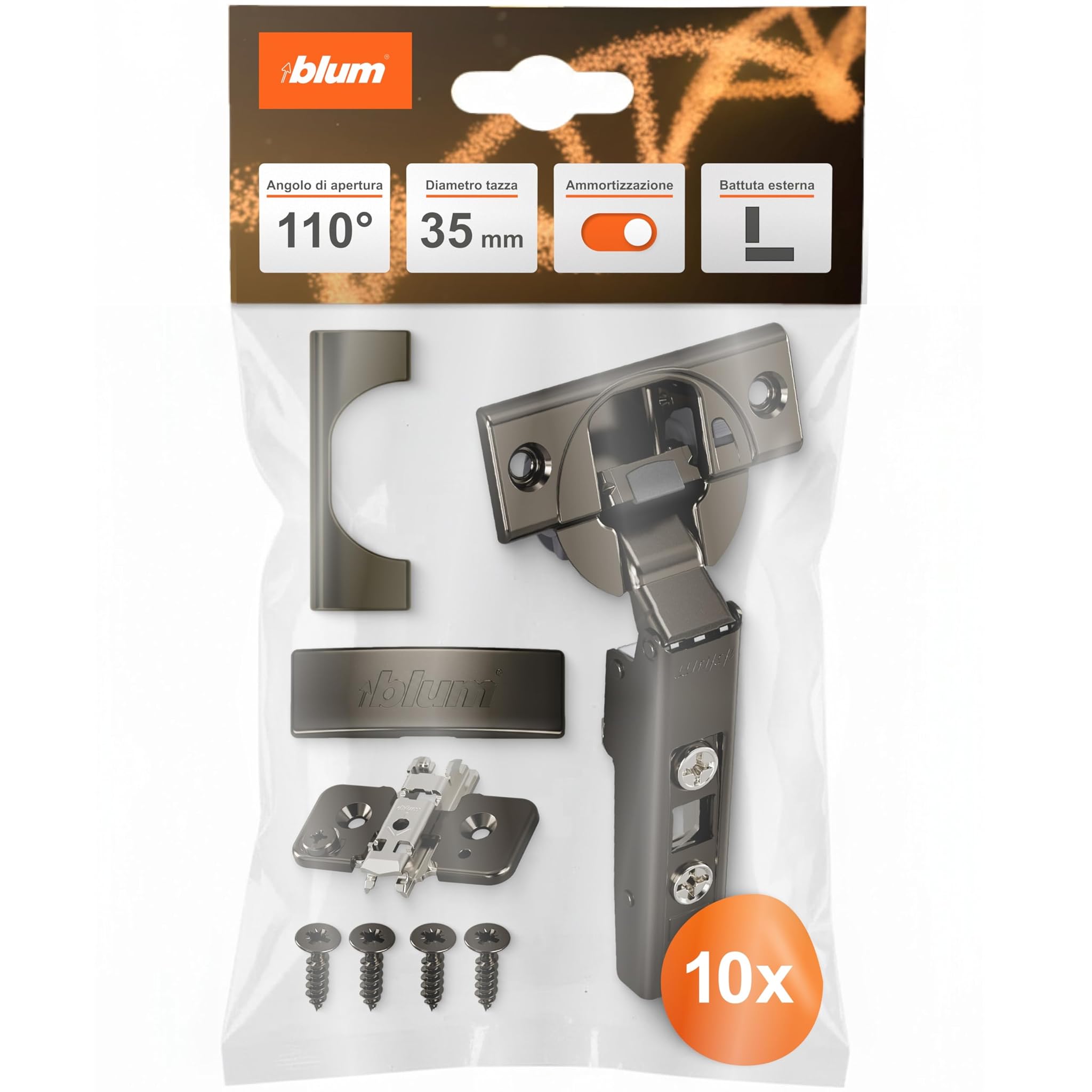 Blum 10 Cerniere Clip Top BLUMOTION 110° Onice