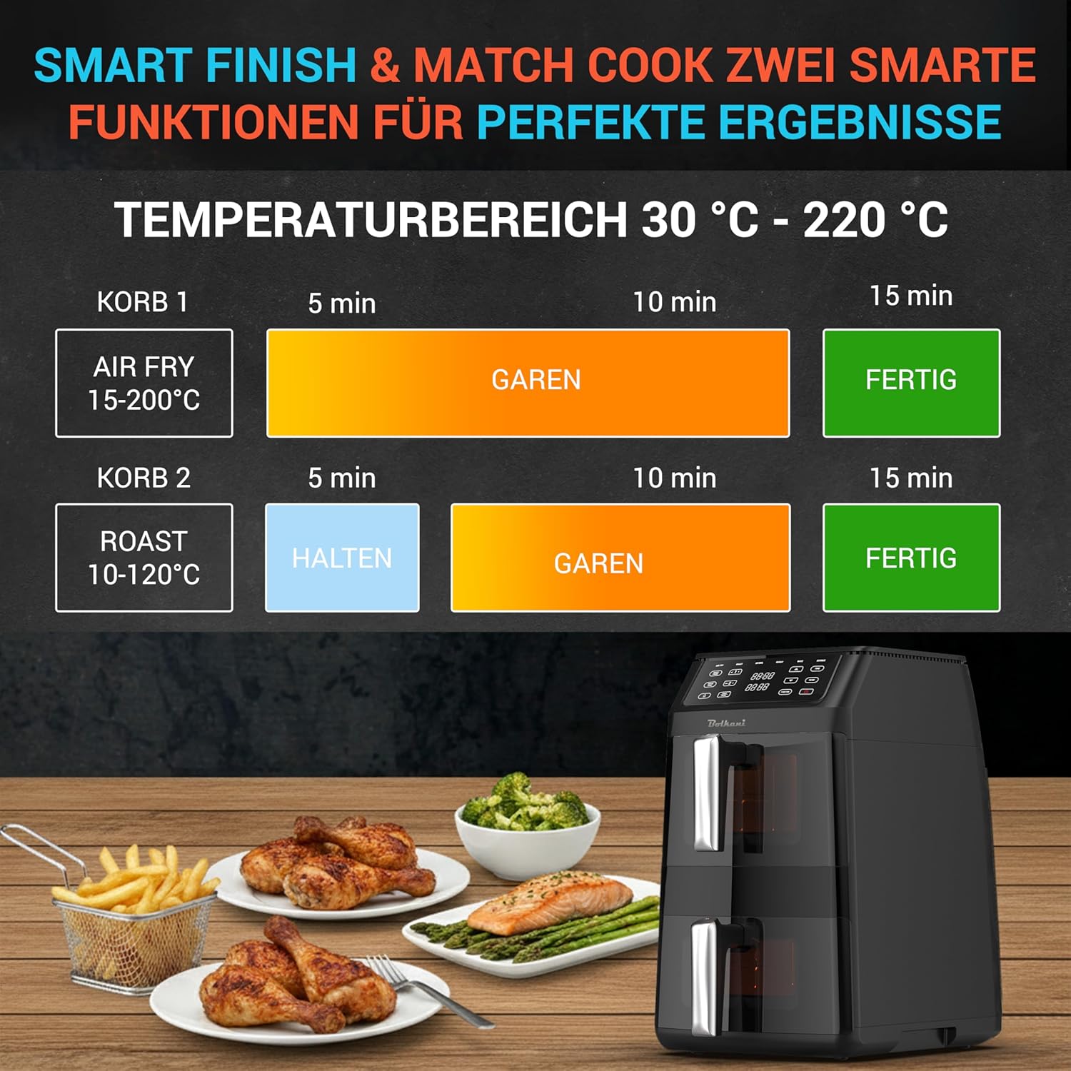 Double Stack XL Friggitrice ad Aria Calda 2500W - immagine 4