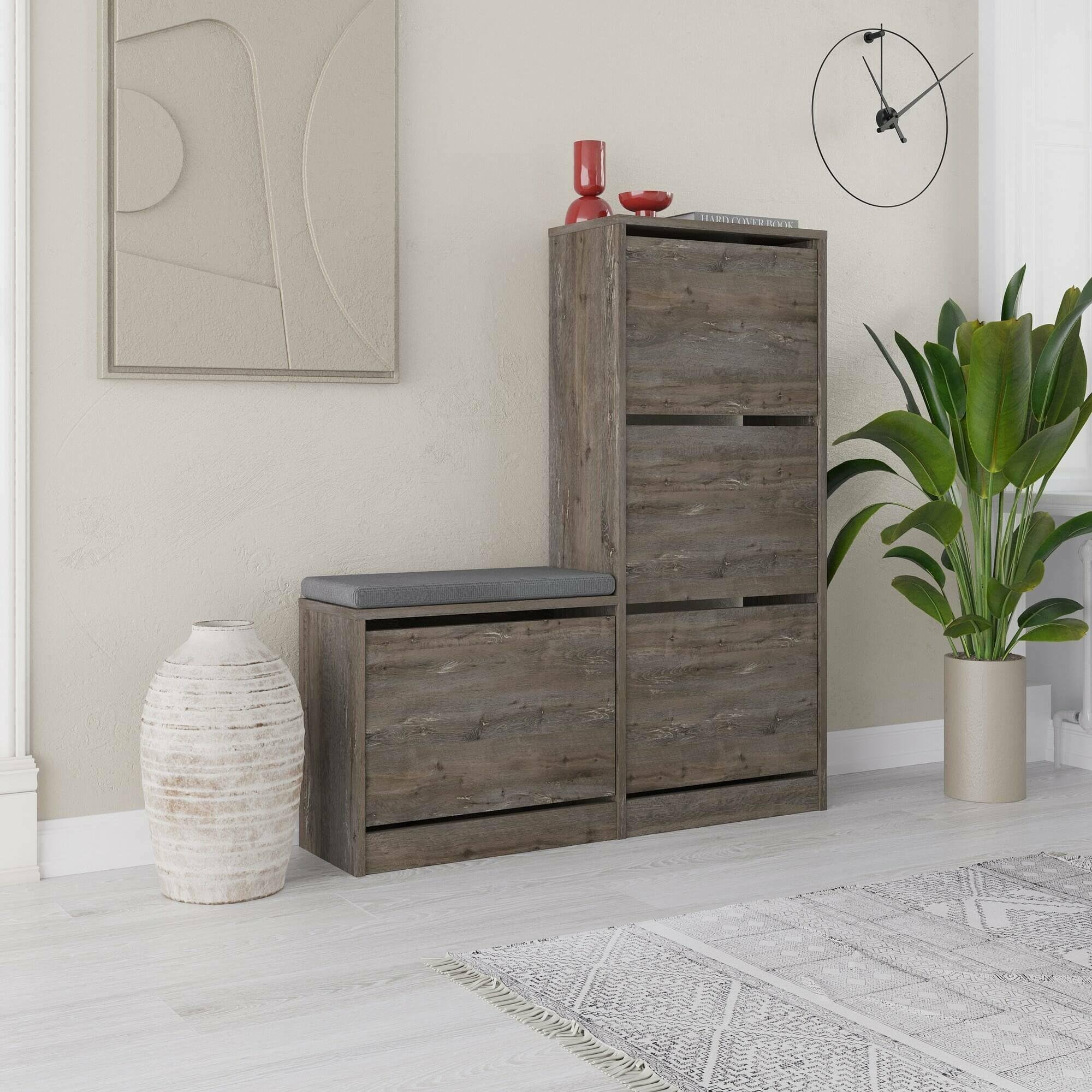 Dmora Scarpiera Alpherg Marrone 105x26 h119 cm