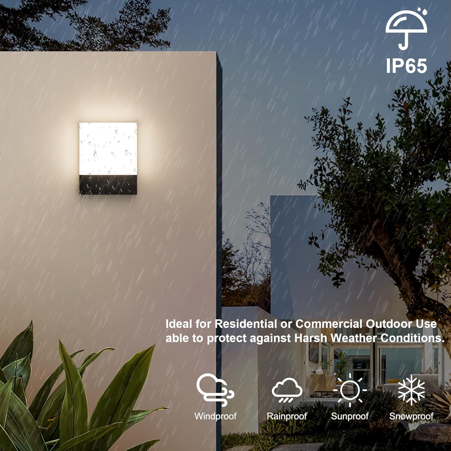 Klighten 2 Pezzi Lampade da Parete LED 24W IP65, Nero - immagine 3