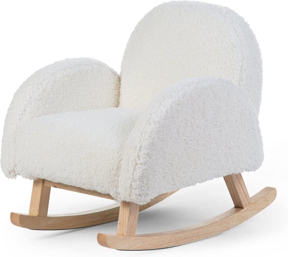 Childhome Poltrona a Dondolo per Bambini, Teddy Bianco