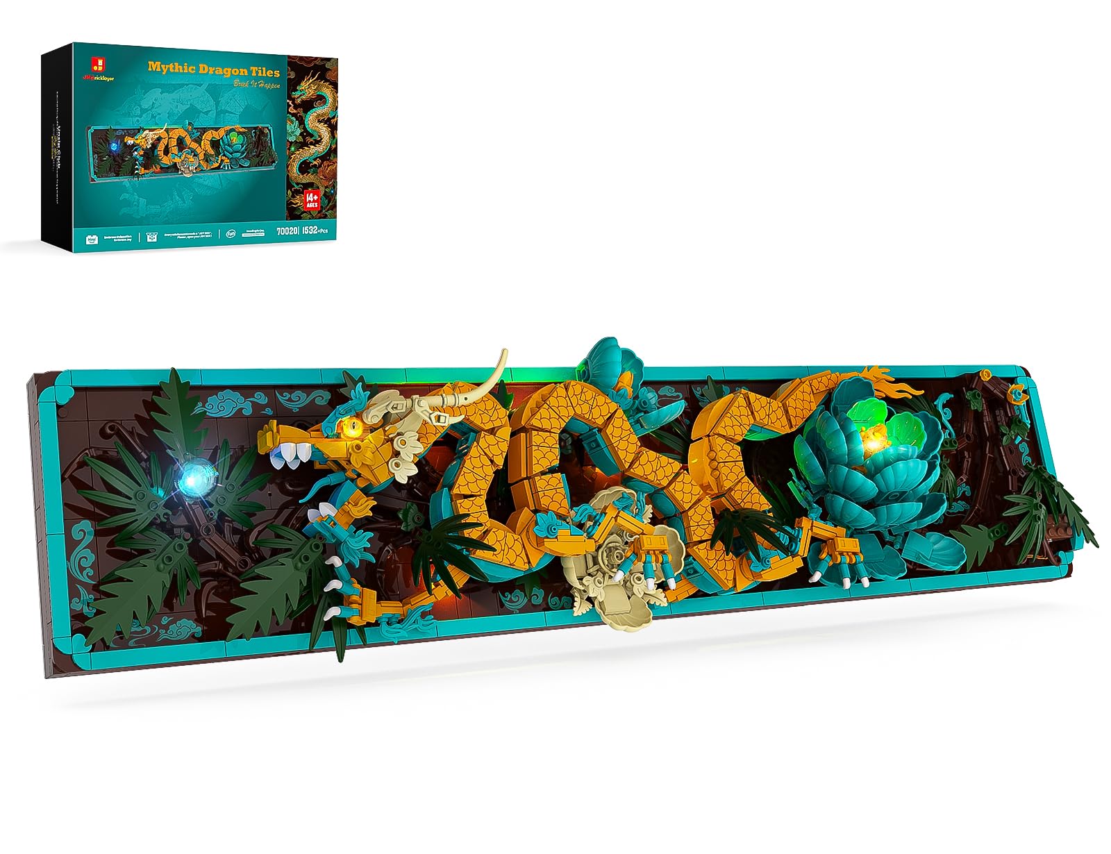 JMBricklayer Mythic Dragon Tiles 70020 - Set di mattoncini