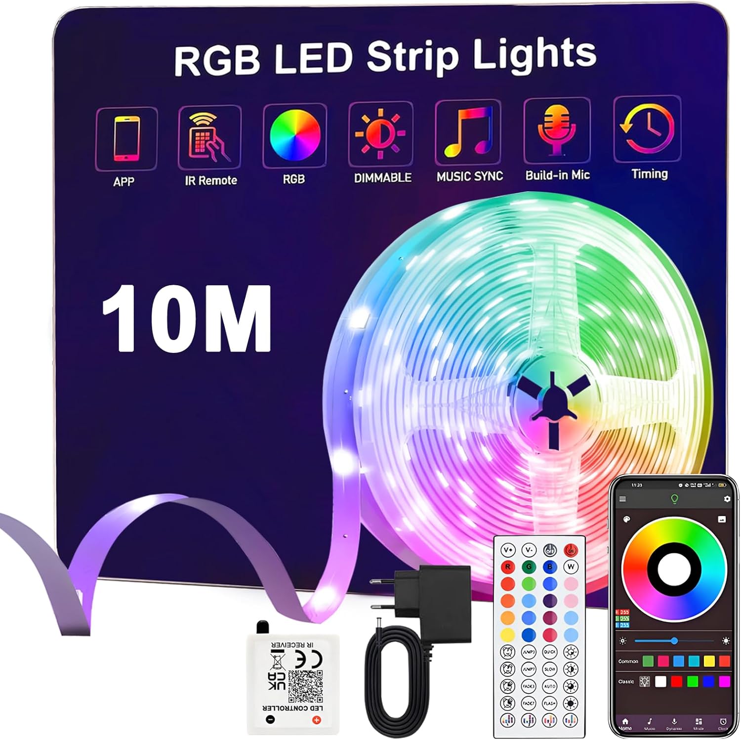 Anmossi Striscia LED RGB 10 Metri con Bluetooth - immagine 1