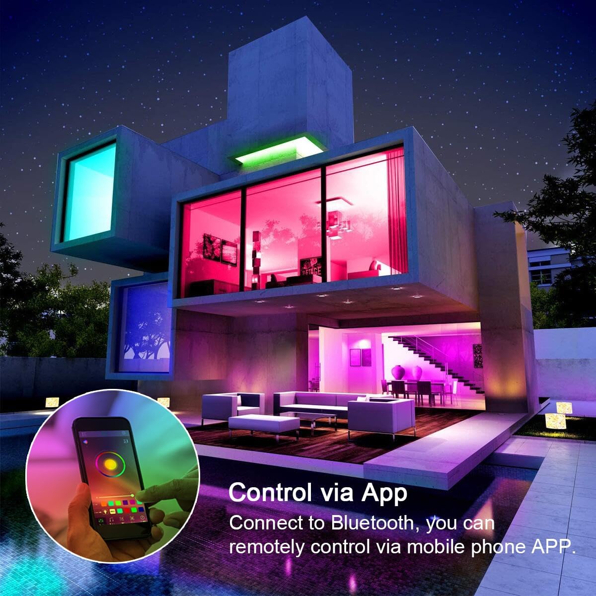 Anmossi Striscia LED RGB 10 Metri con Bluetooth - immagine 2