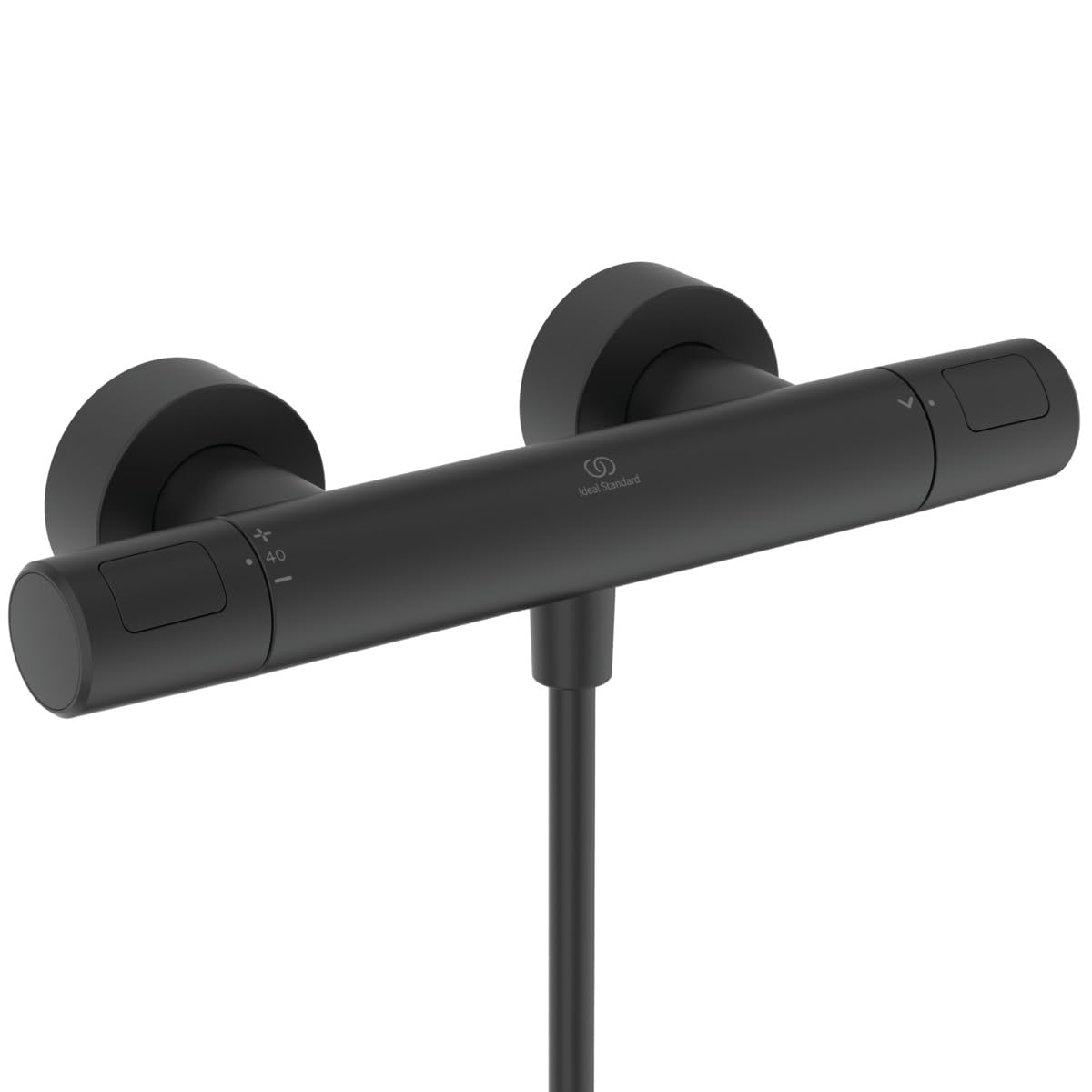 Ideal Standard Ceratherm T25 N Miscelatore esterno doccia, Risparmio di acqua ed energia, con protezione antiscottatura (CoolBody) e funzione termostato – Nero Opaco (315x102x70 mm)