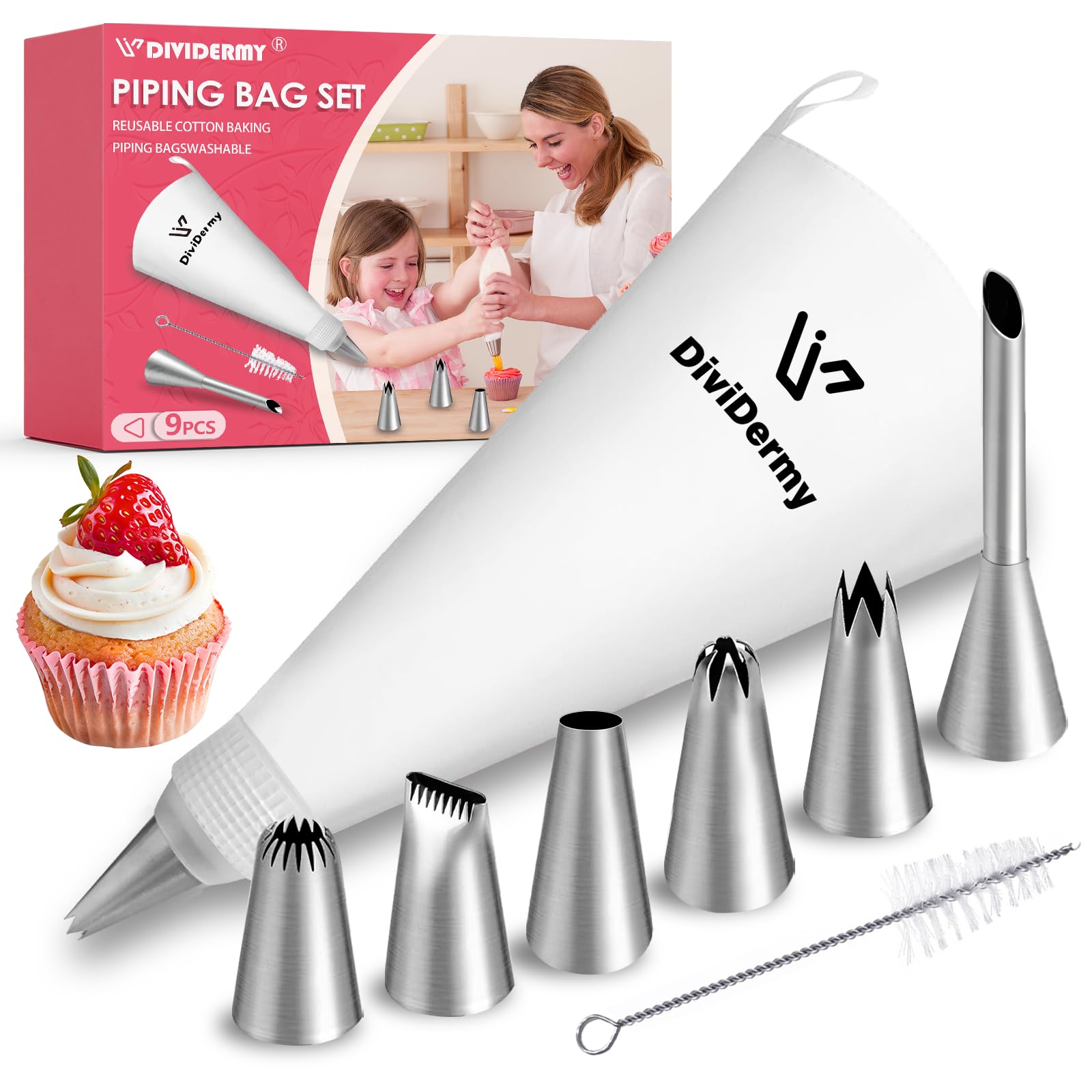 9 Pezzi Kit Sac à Poche Professionale Riutilizzabile