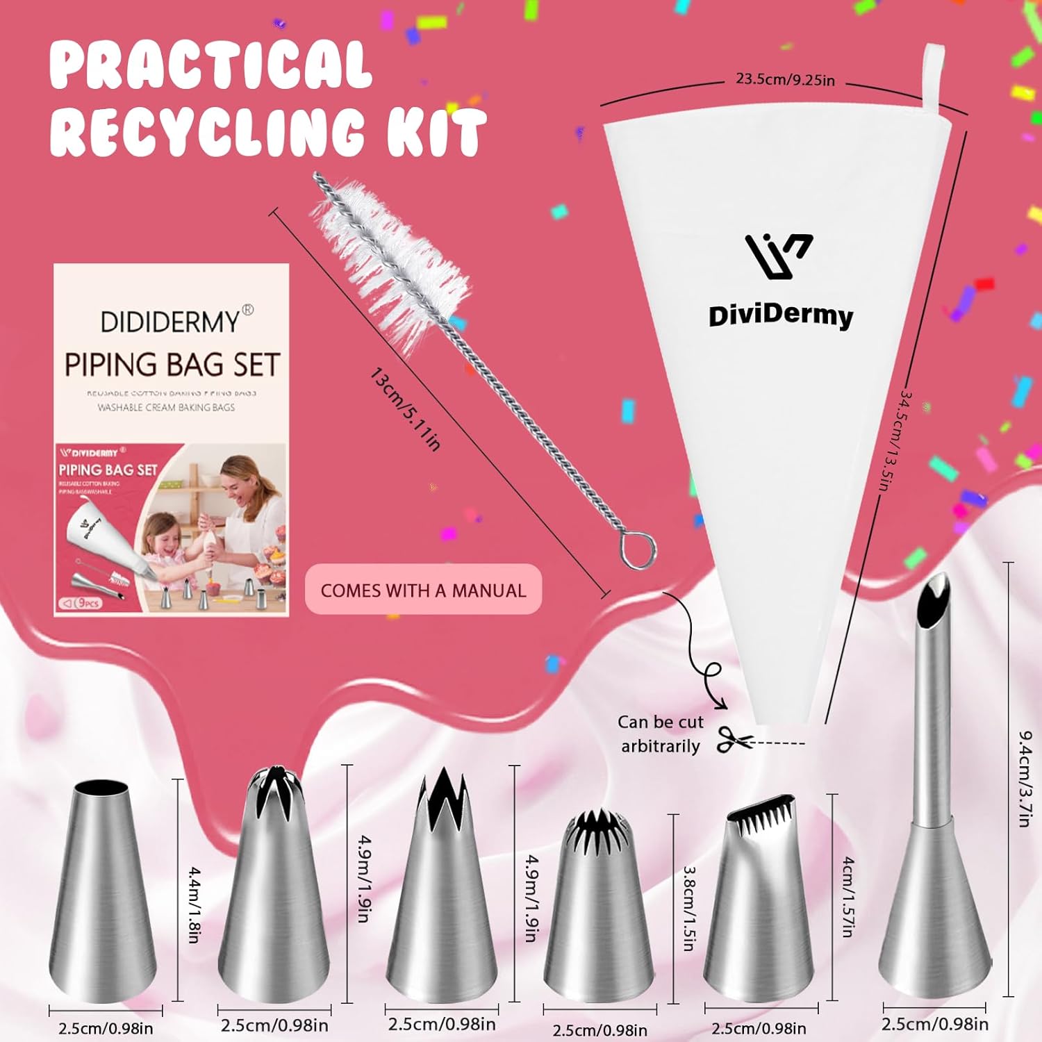 9 Pezzi Kit Sac à Poche Professionale Riutilizzabile - immagine 2