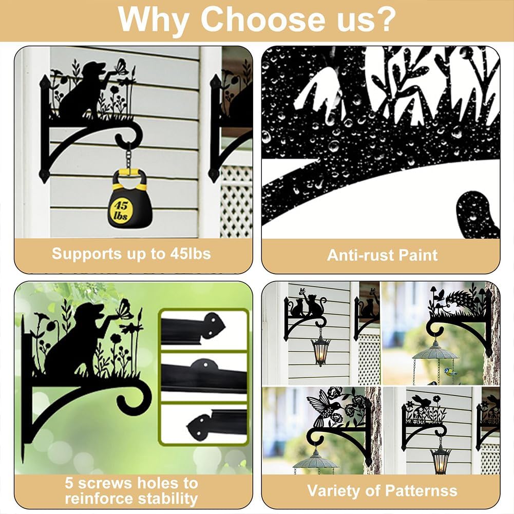 Peacoblue Ganci in Ferro per Piante da Appendere 12"x15" - immagine 3