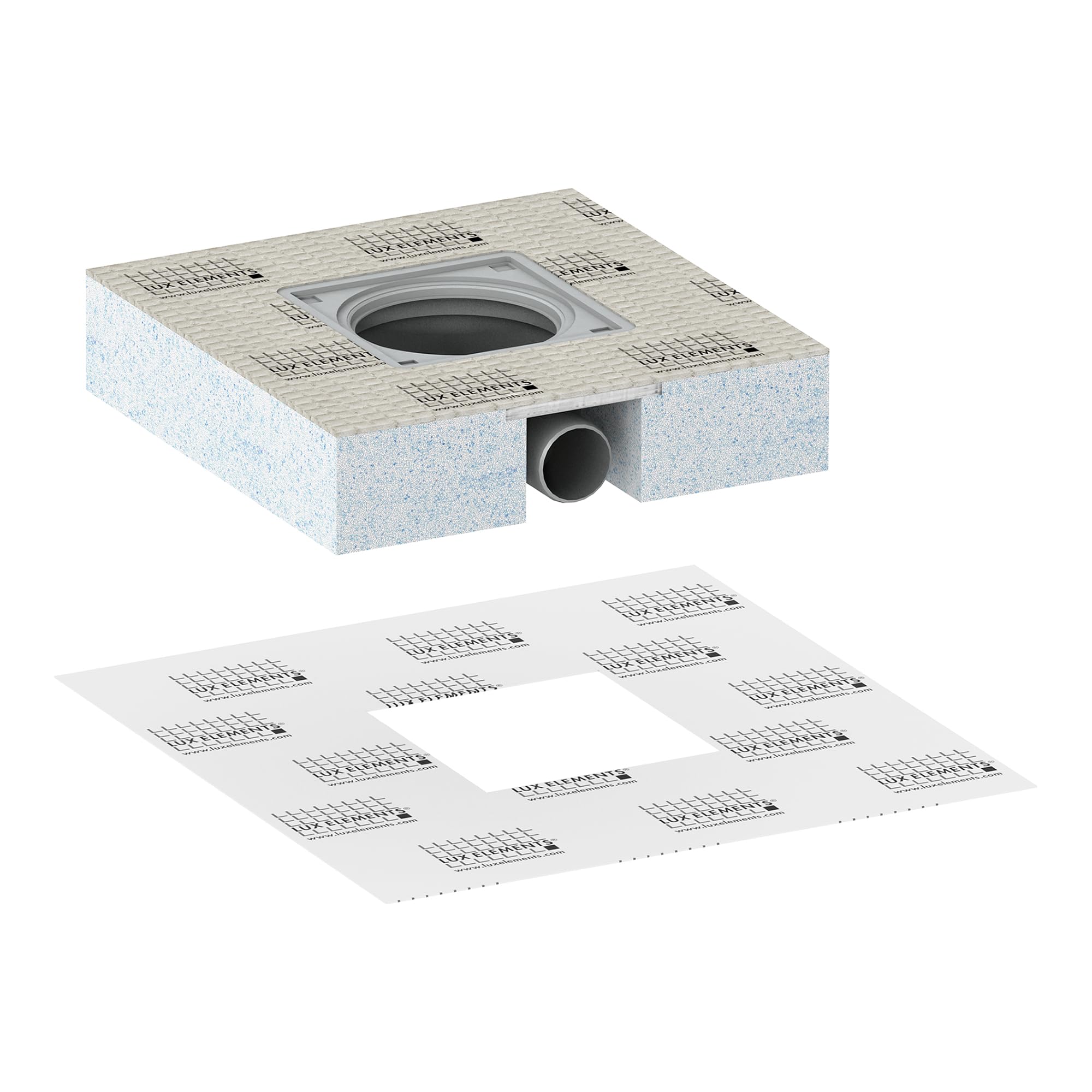 LUX ELEMENTS LTUBE19003, Grigio, 30 x 30 x 6,8 cm