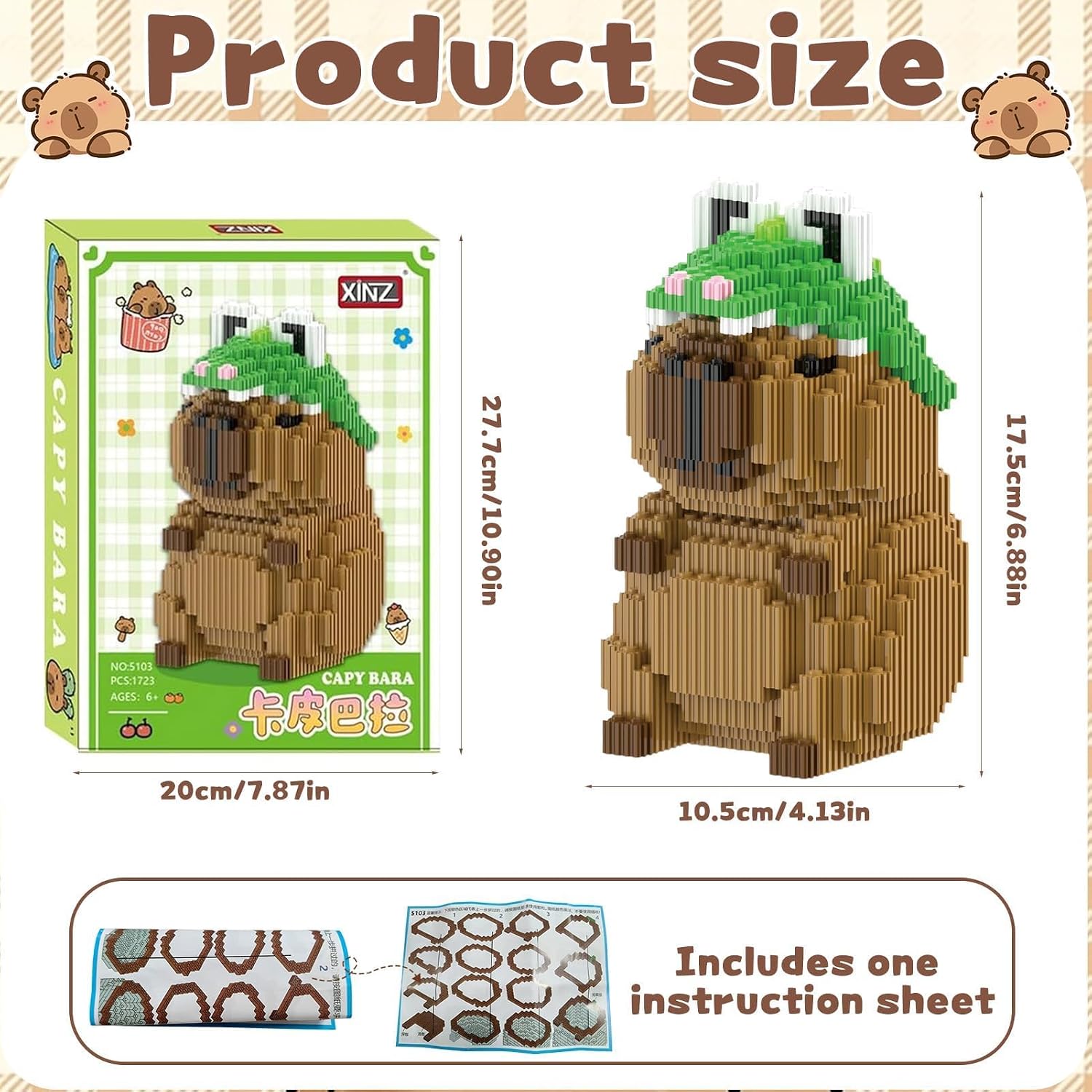 17.5 CM Blocchi da Costruzione Capybara, Mini Mattoncini da Costruzione ...