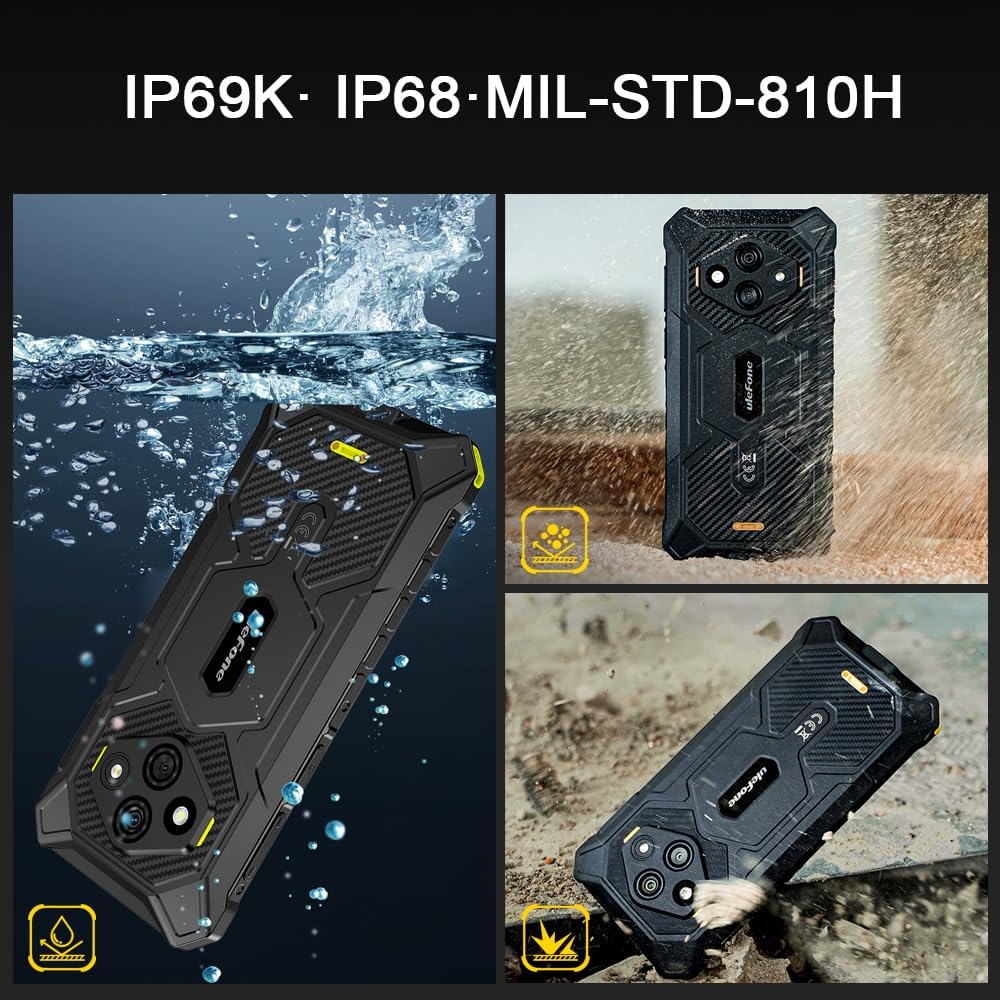 Ulefone RugKing 3 Pro - Smartphone Rugged Android 15, Nero - immagine 3