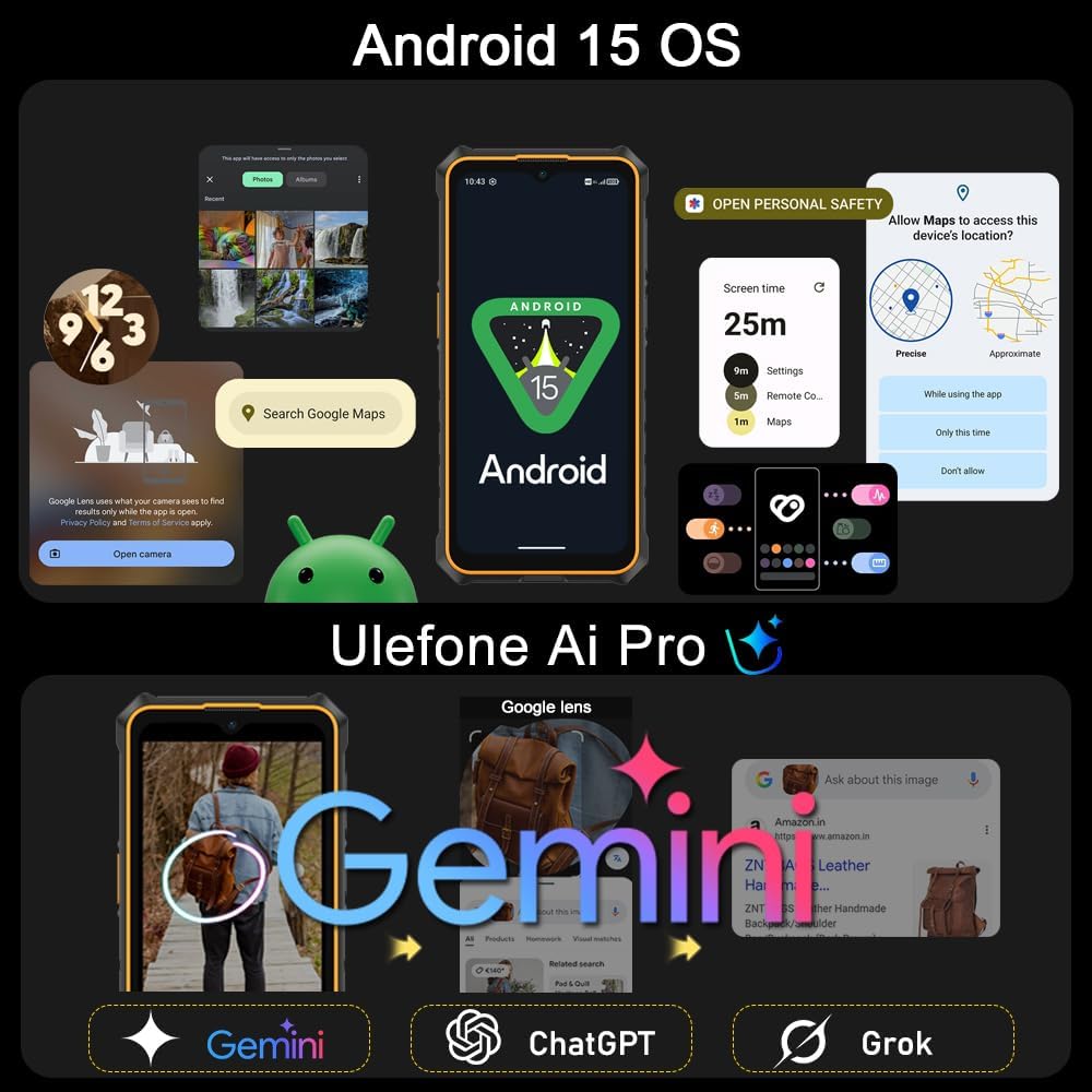 Ulefone RugKing 3 Pro - Smartphone Rugged Android 15, Nero - immagine 6