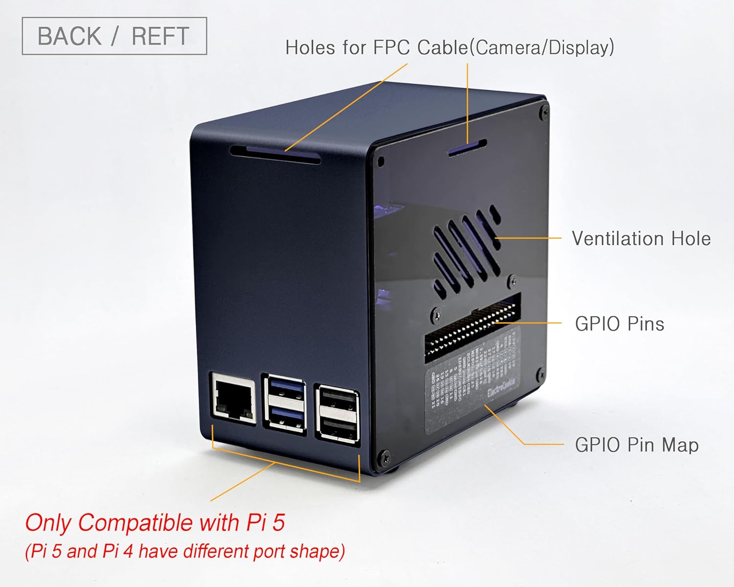 Electrocookie Custodia per Raspberry Pi 5 in alluminio - immagine 4