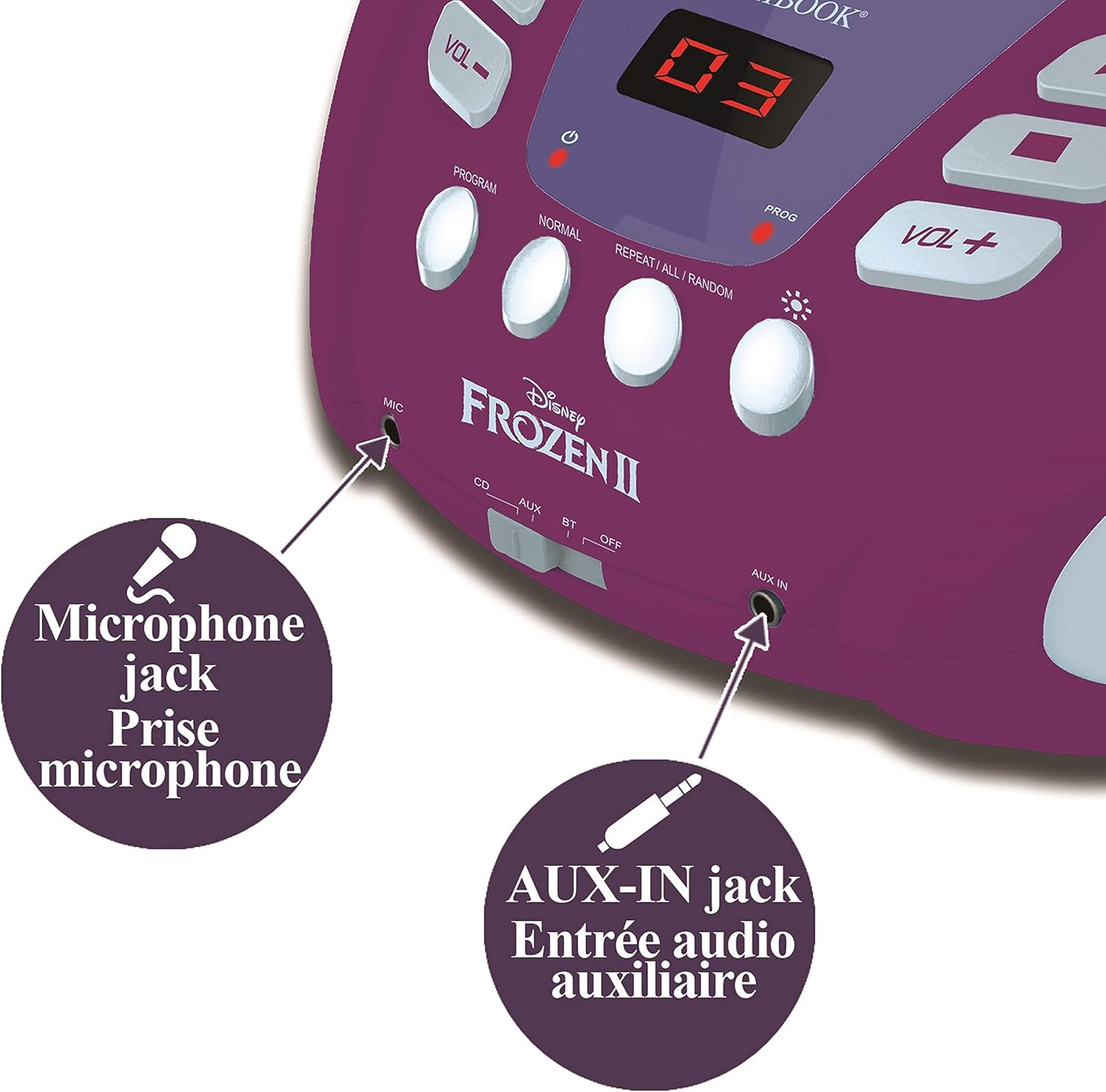 Lexibook Frozen - Lettore CD Bluetooth Portatile, Viola - immagine 5