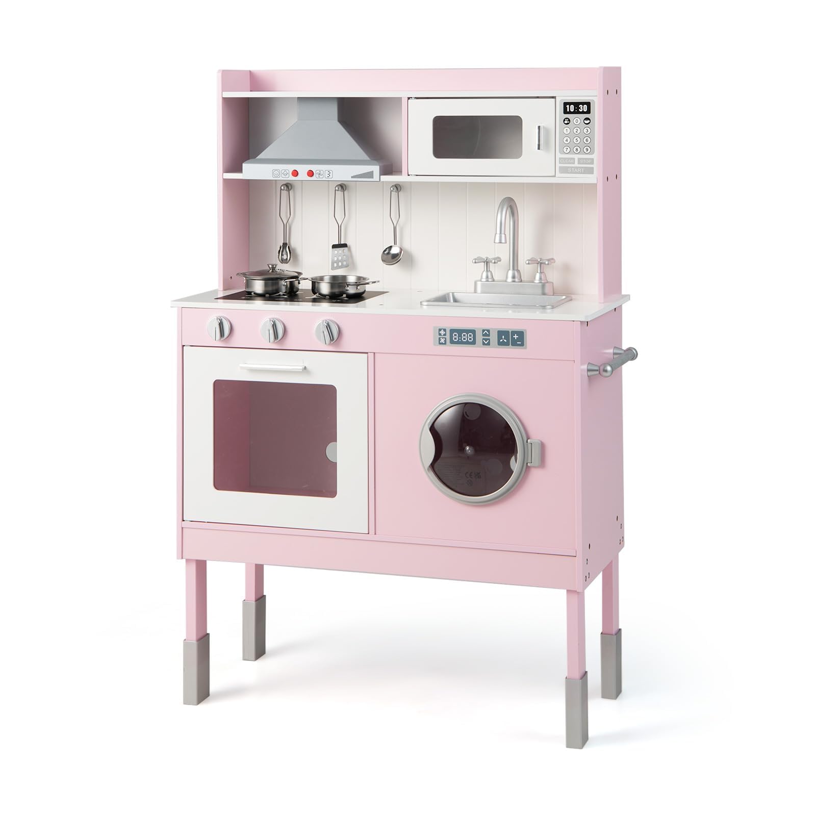 Fantask Cucina per Bambini in Legno con Accessori, Rosa
