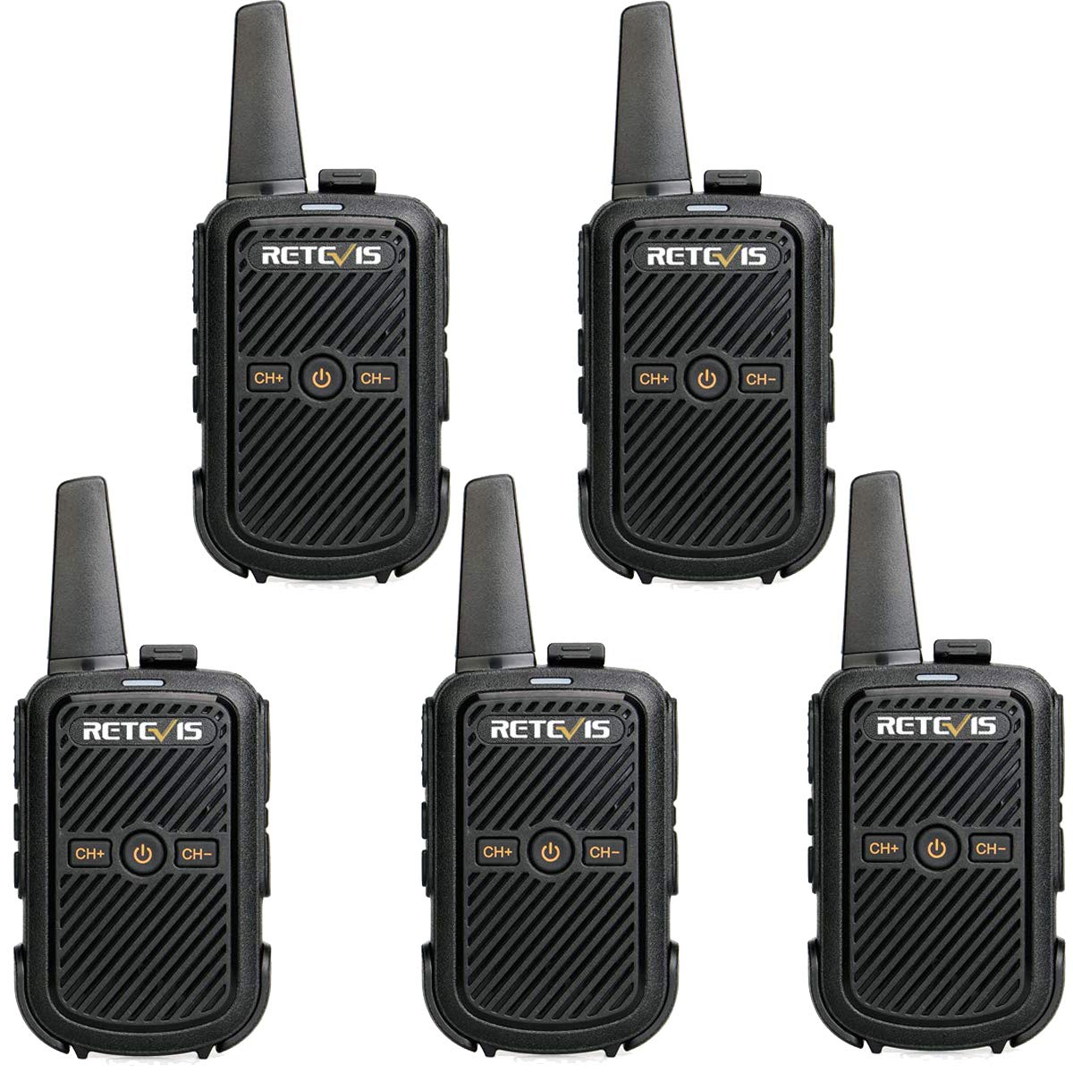 Retevis RT15 Walkie-Talkie Mini PMR446 (5 Pezzi, Nero)