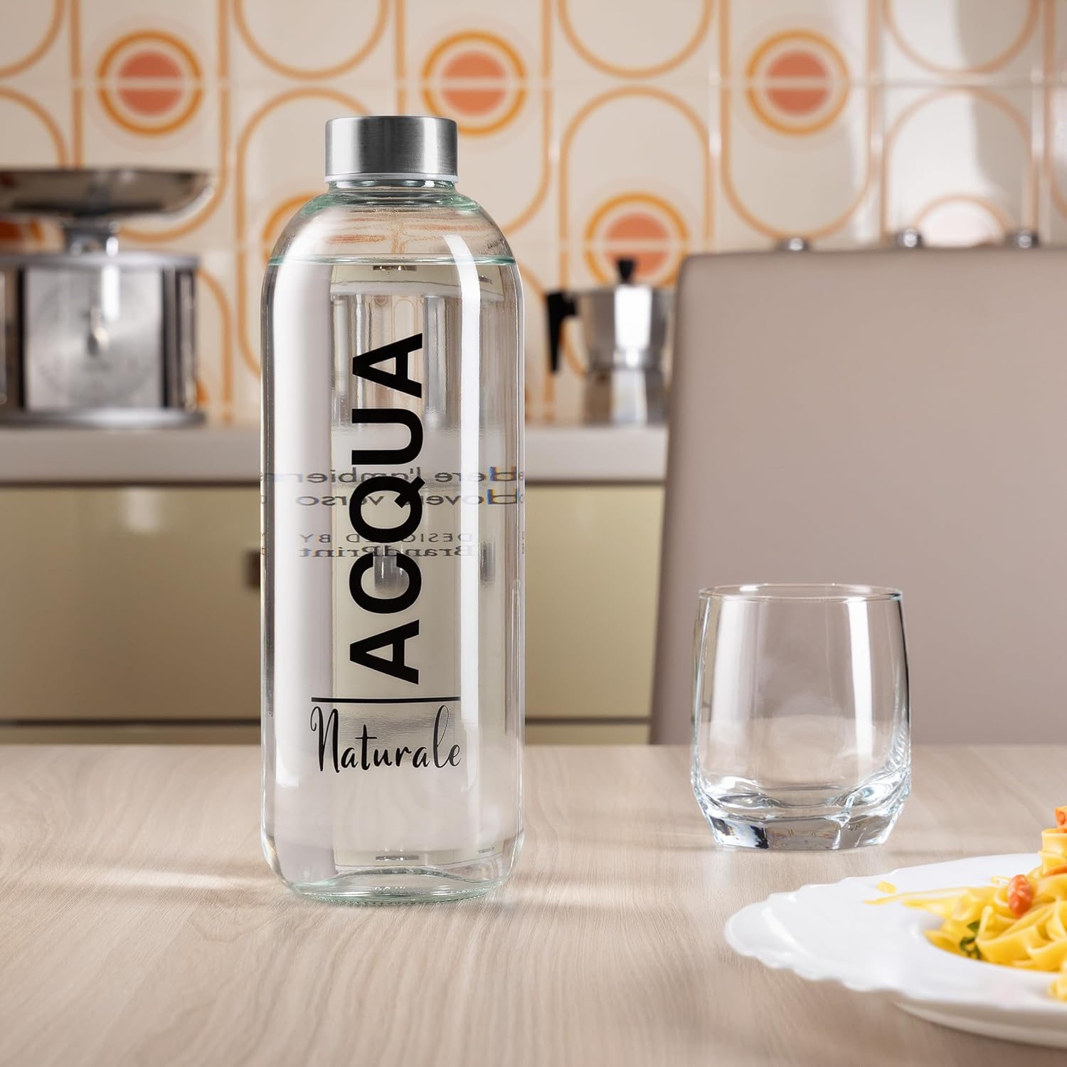 Brandprint Set 4 Bottiglie Vetro EOS 1 Litro Serigrafate - immagine 2