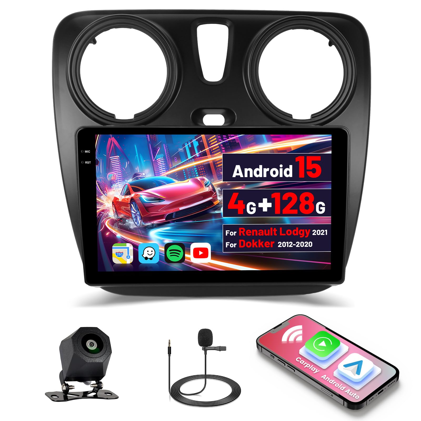 Inefala Autoradio 9" per Renault Lodgy/Dokker