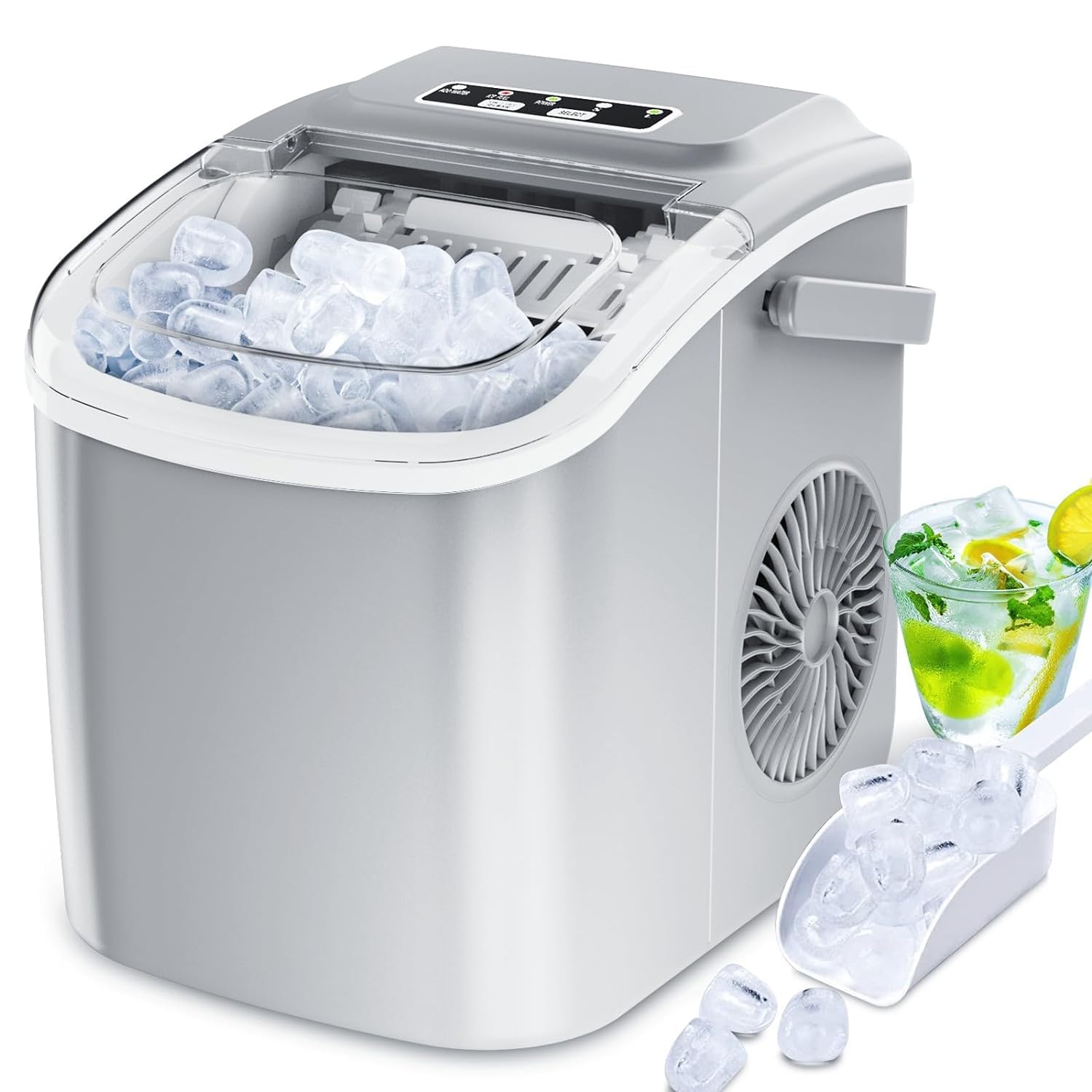 Macchina Ghiaccio Portatile da Banco Autopulente