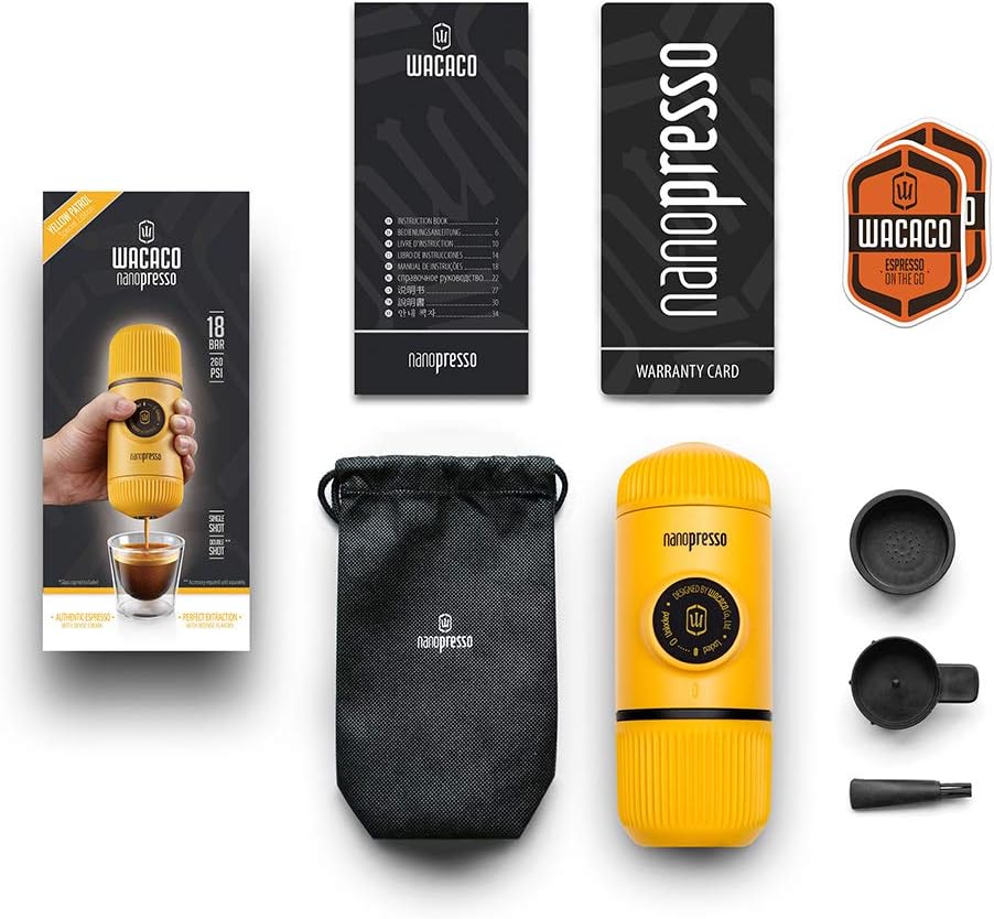 Wacaco Nanopresso Macchina Caffè Portatile, Giallo - immagine 7