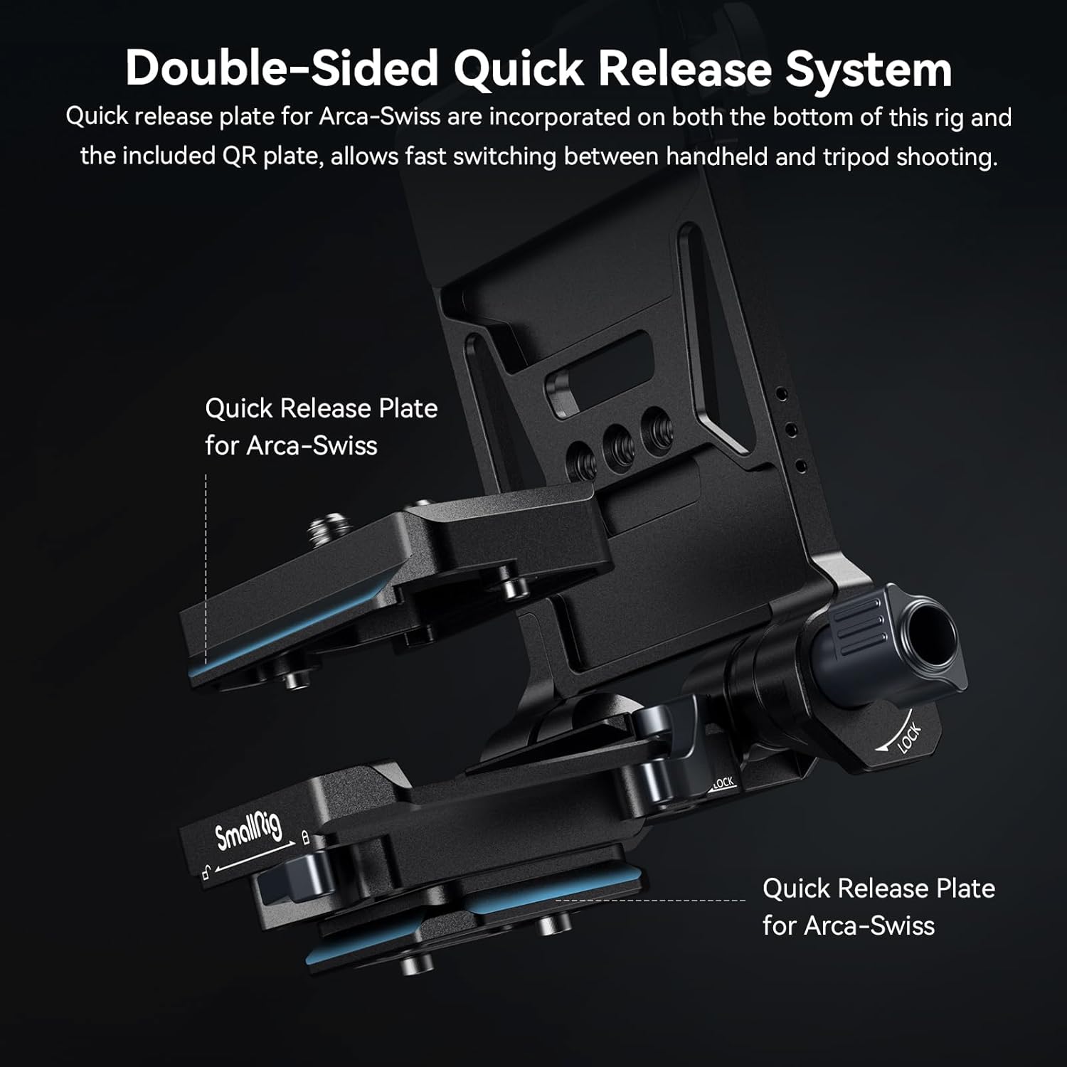 Smallrig Piastra Batteria V-Mount con Arca-Swiss - immagine 4