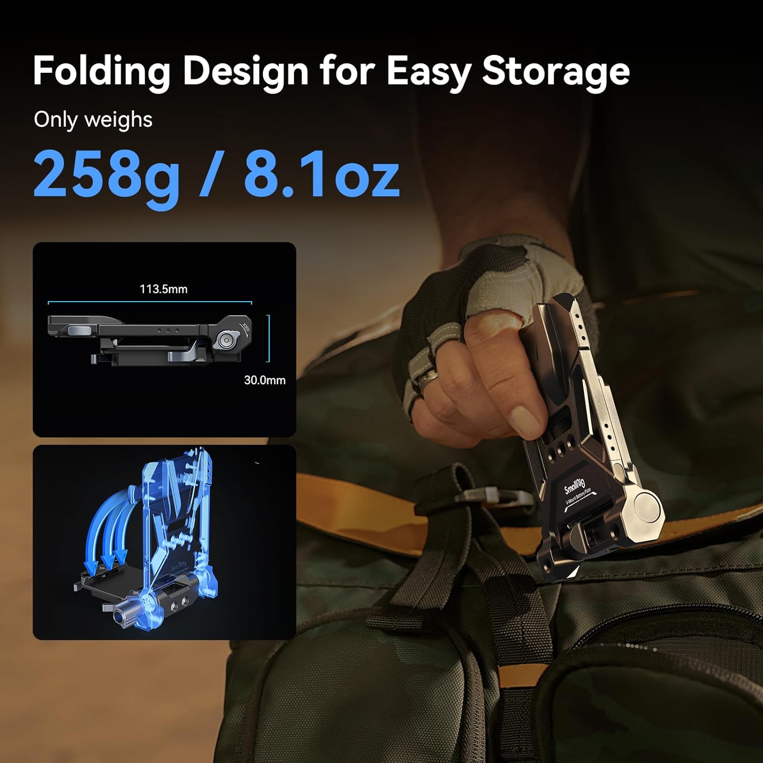 Smallrig Piastra Batteria V-Mount con Arca-Swiss - immagine 7