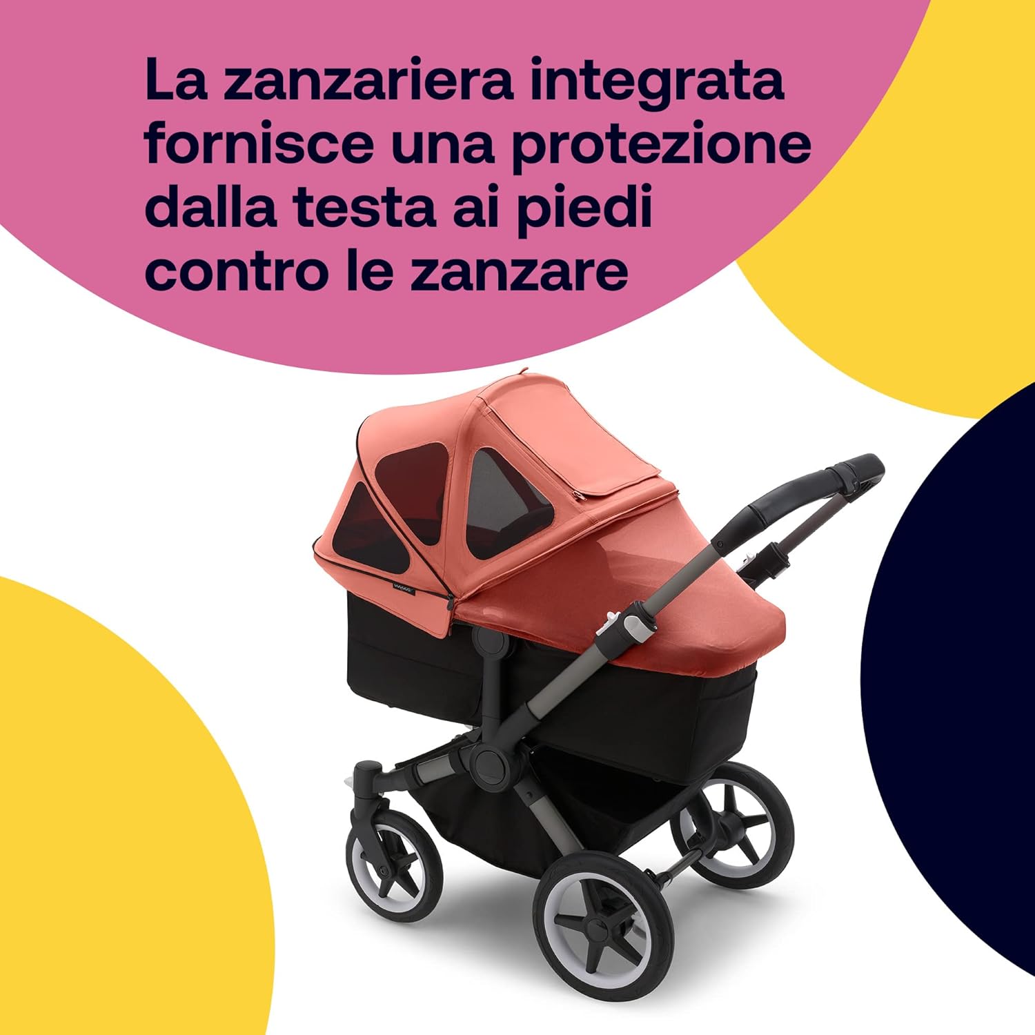 Bugaboo Donkey Cappottina Breezy Estensibile, Sunrise Red - immagine 5
