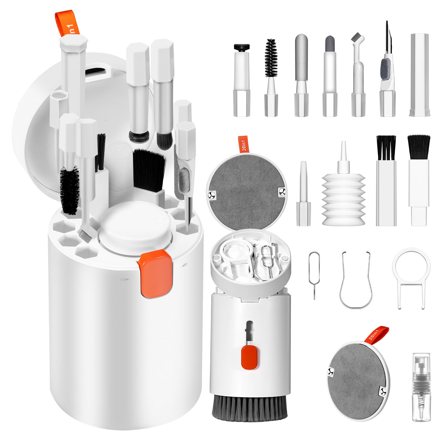 Kit Pulizia PC 20 in 1 Kit Pulizia Telefono Portatile Pulisci Tastiera PC Multifunzionale PC Schermo, Cellulare, Auricolari, Obiettivi, Fotocamera, Utensili di Pulizia per Molteplici Circostanza