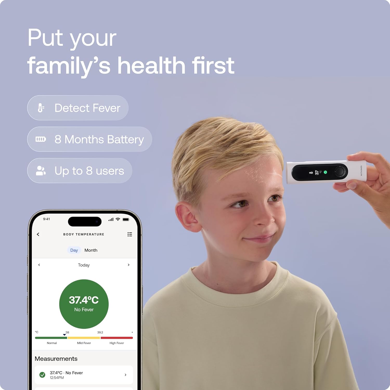 Withings BeamO - Termometro Digitale Intelligente 4-in-1 - immagine 3