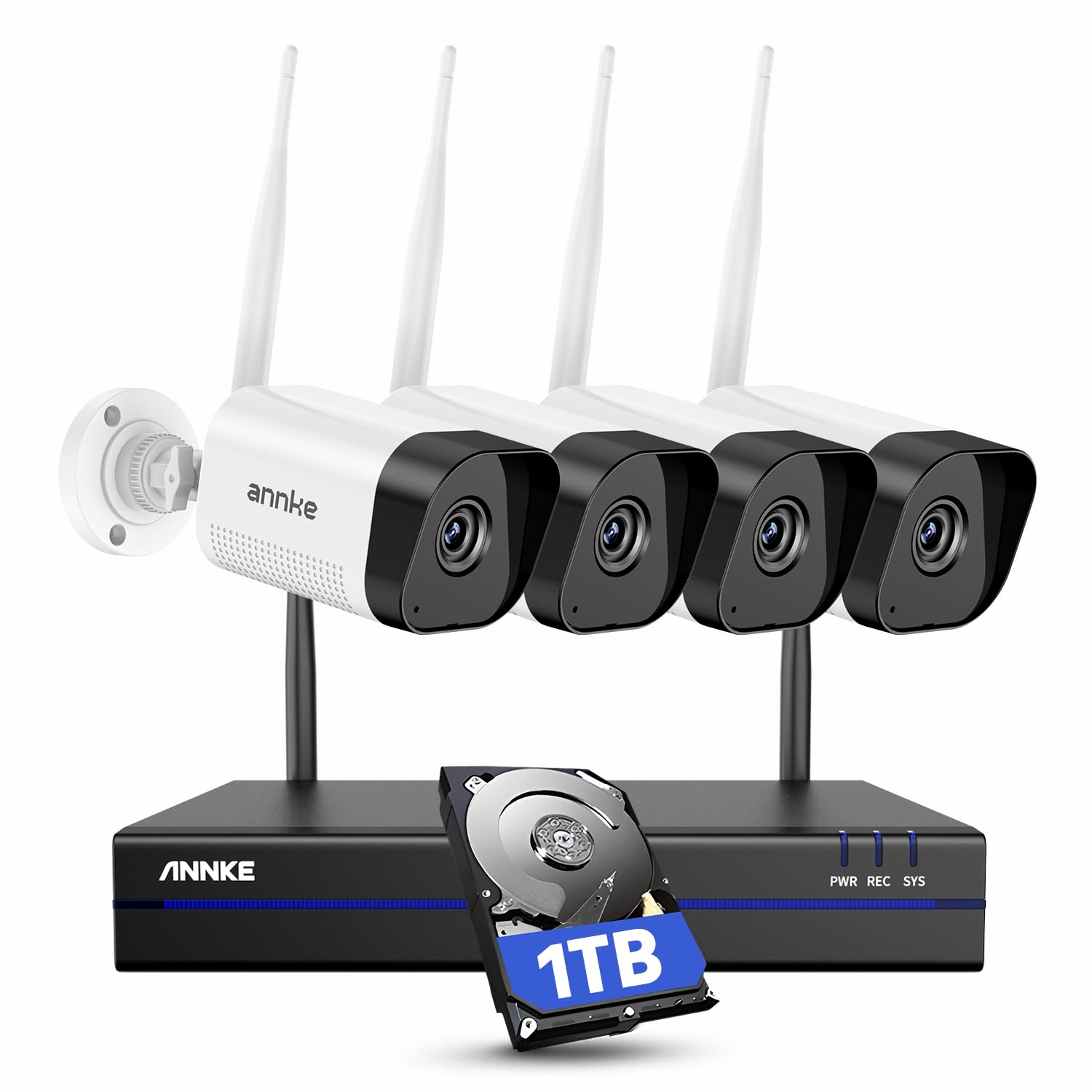 Annke Kit Videosorveglianza WiFi 3MP NVR 10CH 5MP 1TB