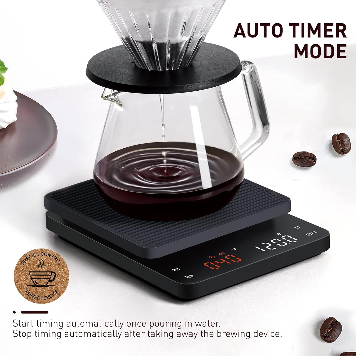 BAGAIL Bilancia da Caffè Digitale con Timer 3kg - immagine 4