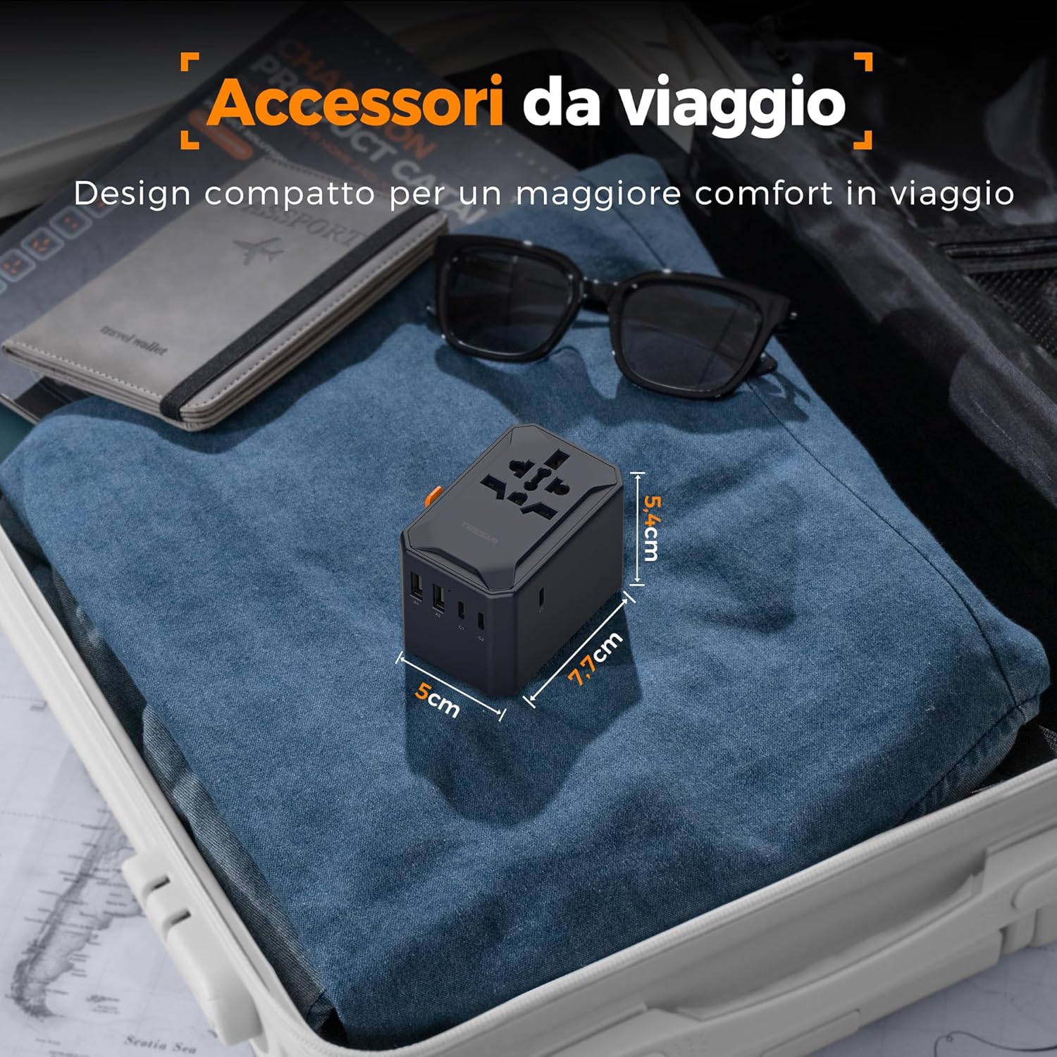 Tessan Adattatore Universale da Viaggio USB C GaN 65W - immagine 6