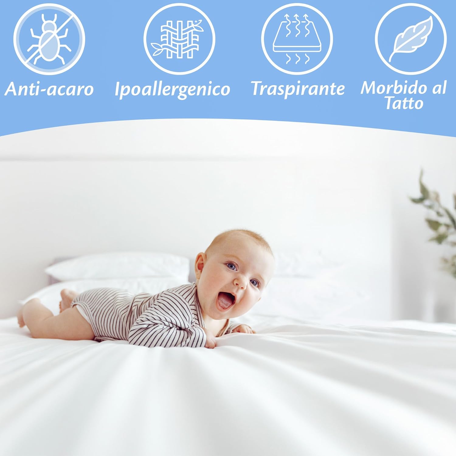 Coprimaterasso Matrimoniale Impermeabile 160x190 cm - immagine 2