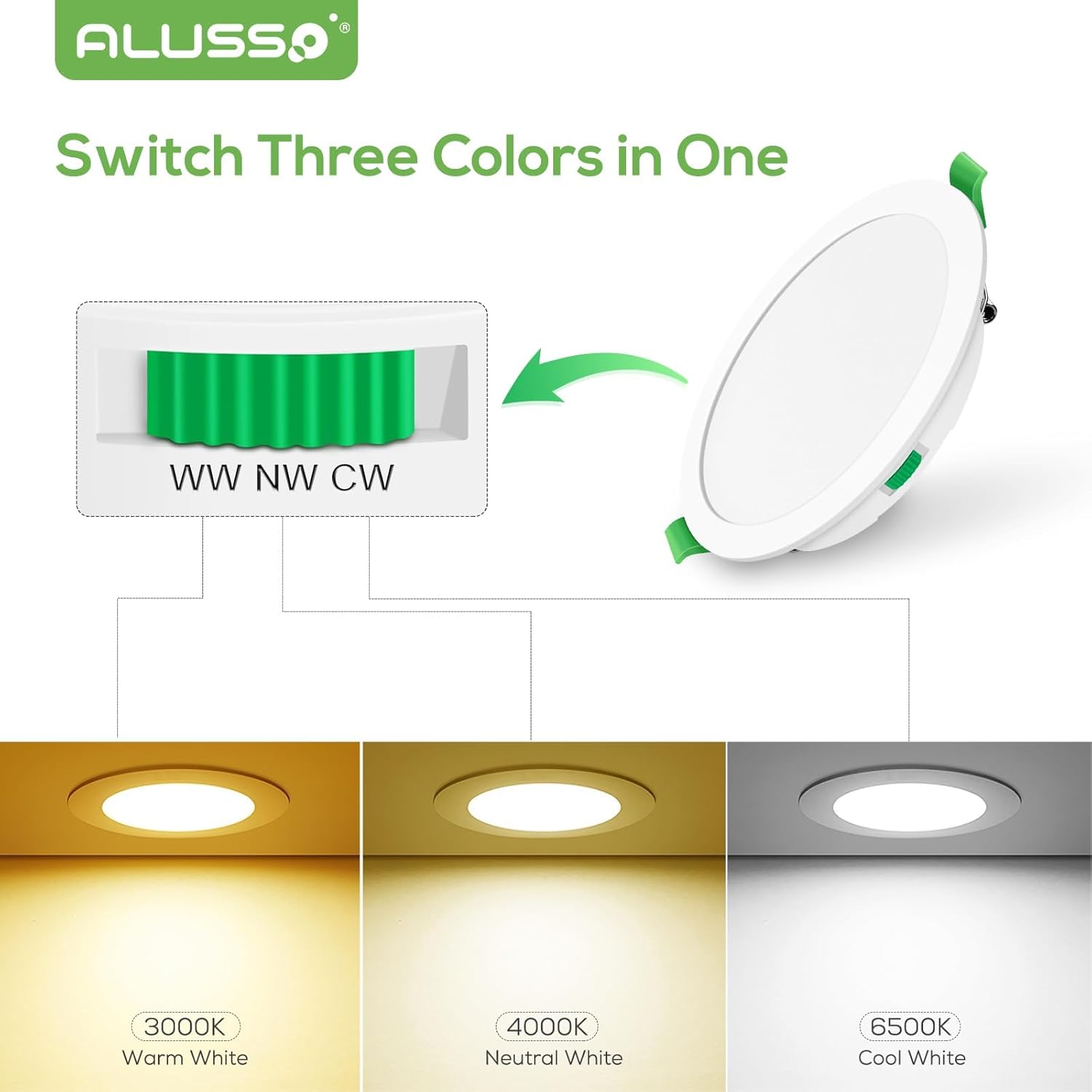 Alusso 6 Faretti LED da Incasso 22W 1900Lm Dimmerabili - immagine 3