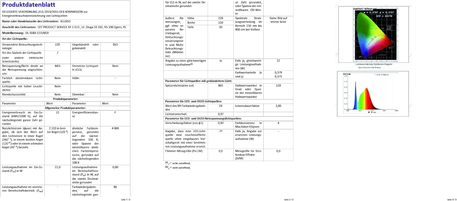 Alusso 6 Faretti LED da Incasso 22W 1900Lm Dimmerabili - immagine 9