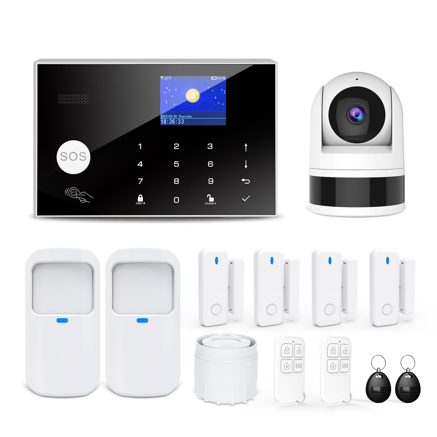 Sistema di Allarme Casa WiFi+GSM con Fotocamera (13 Pezzi)
