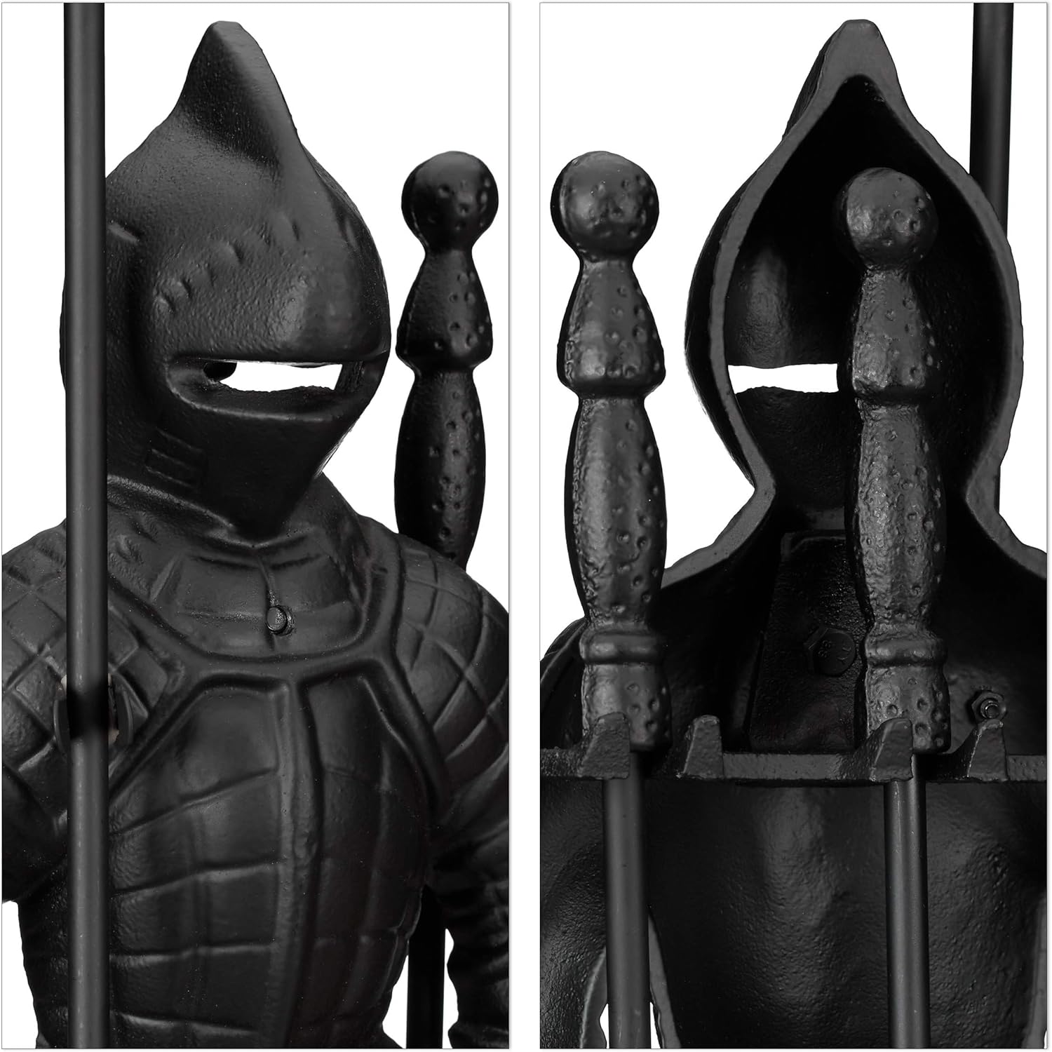 relaxdays Accessori da Camino con Cavaliere, Set 4 Pezzi - immagine 7