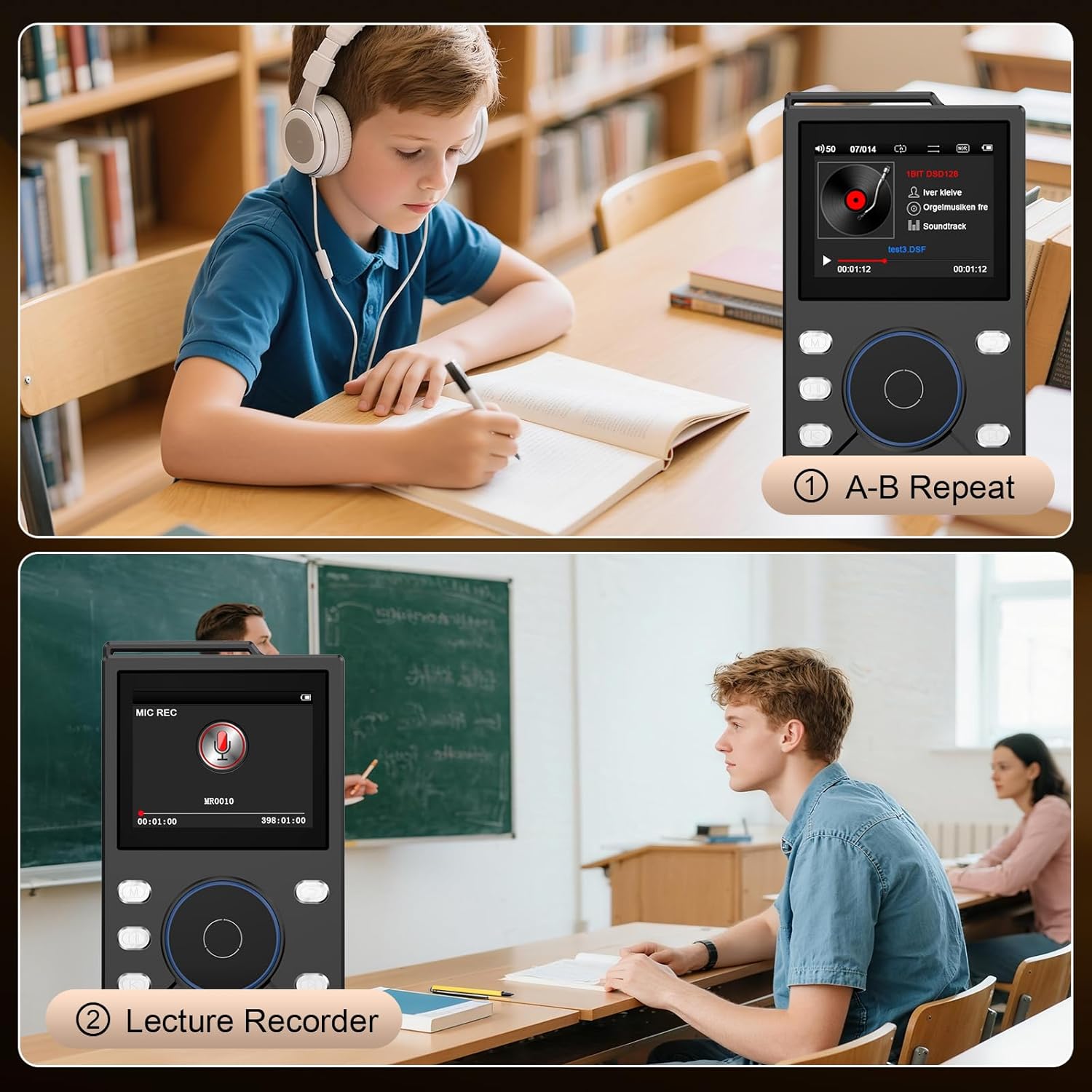 Gueray Lettore MP3 HIFI 16GB con Bluetooth 5.3 - immagine 5