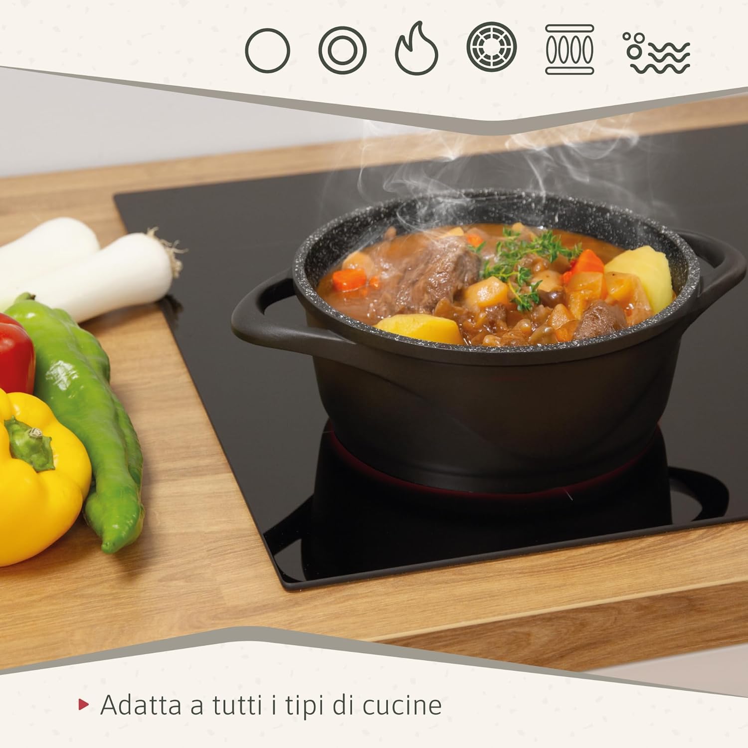 Briebe Set Pentole Induzione 8 Pezzi, Alluminio Pressofuso - immagine 5