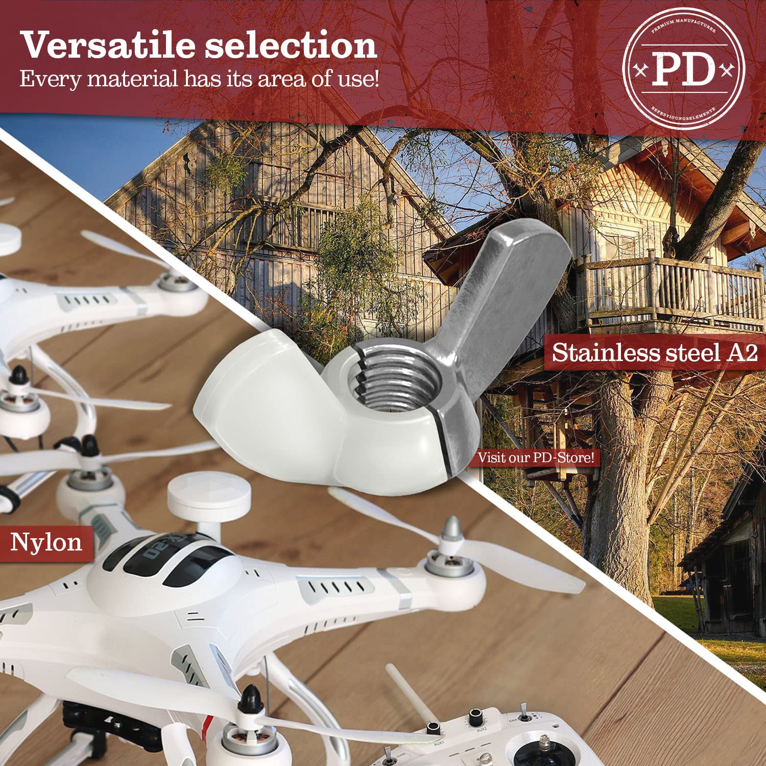 Pd® Dadi ad Alette M12 (DIN 315) Acciaio Inox A2 - immagine 5