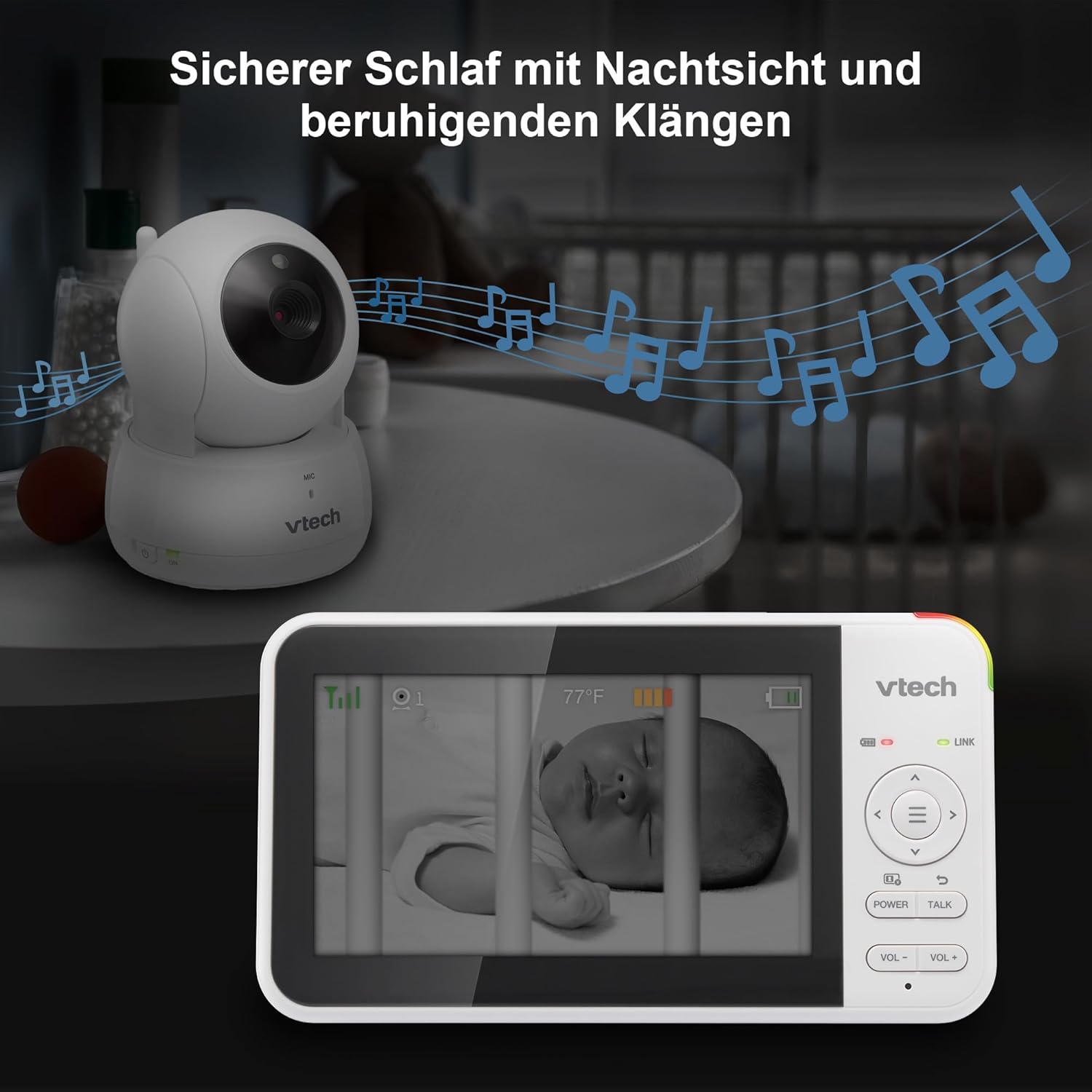 Vtech VM924 Baby Monitor Video e Audio 5" LCD - immagine 6