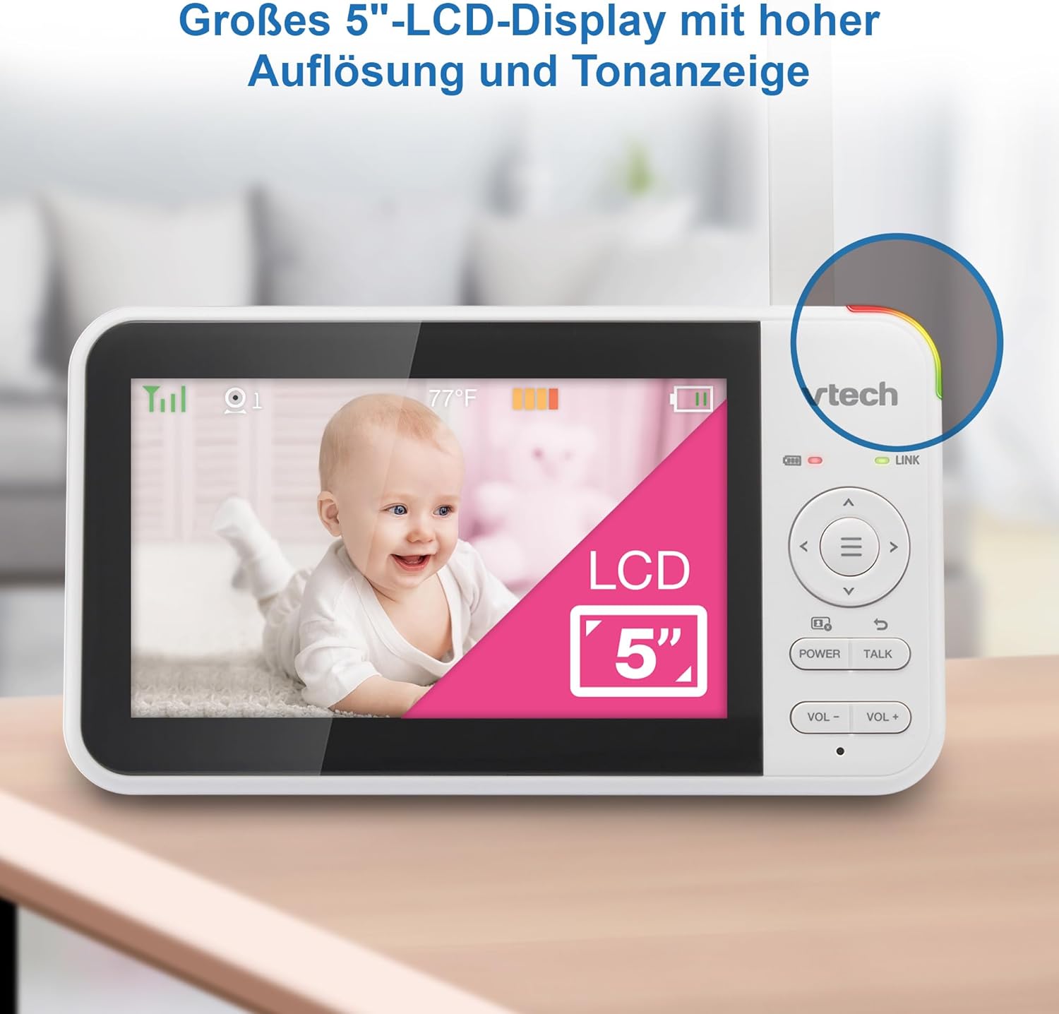 Vtech VM924 Baby Monitor Video e Audio 5" LCD - immagine 7