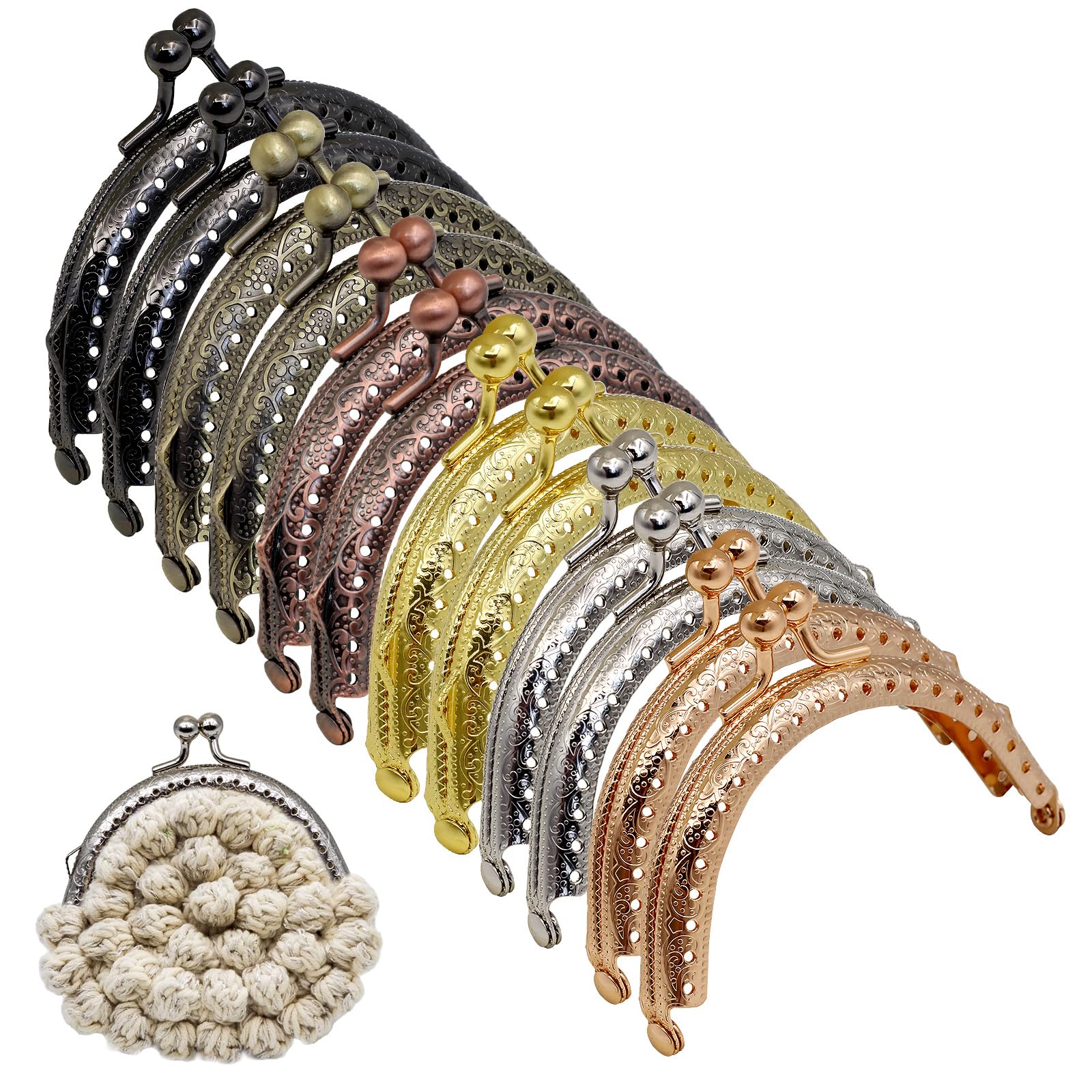 Soleya 12 Chiusure a Telaio in Metallo Retrò per Portamonete