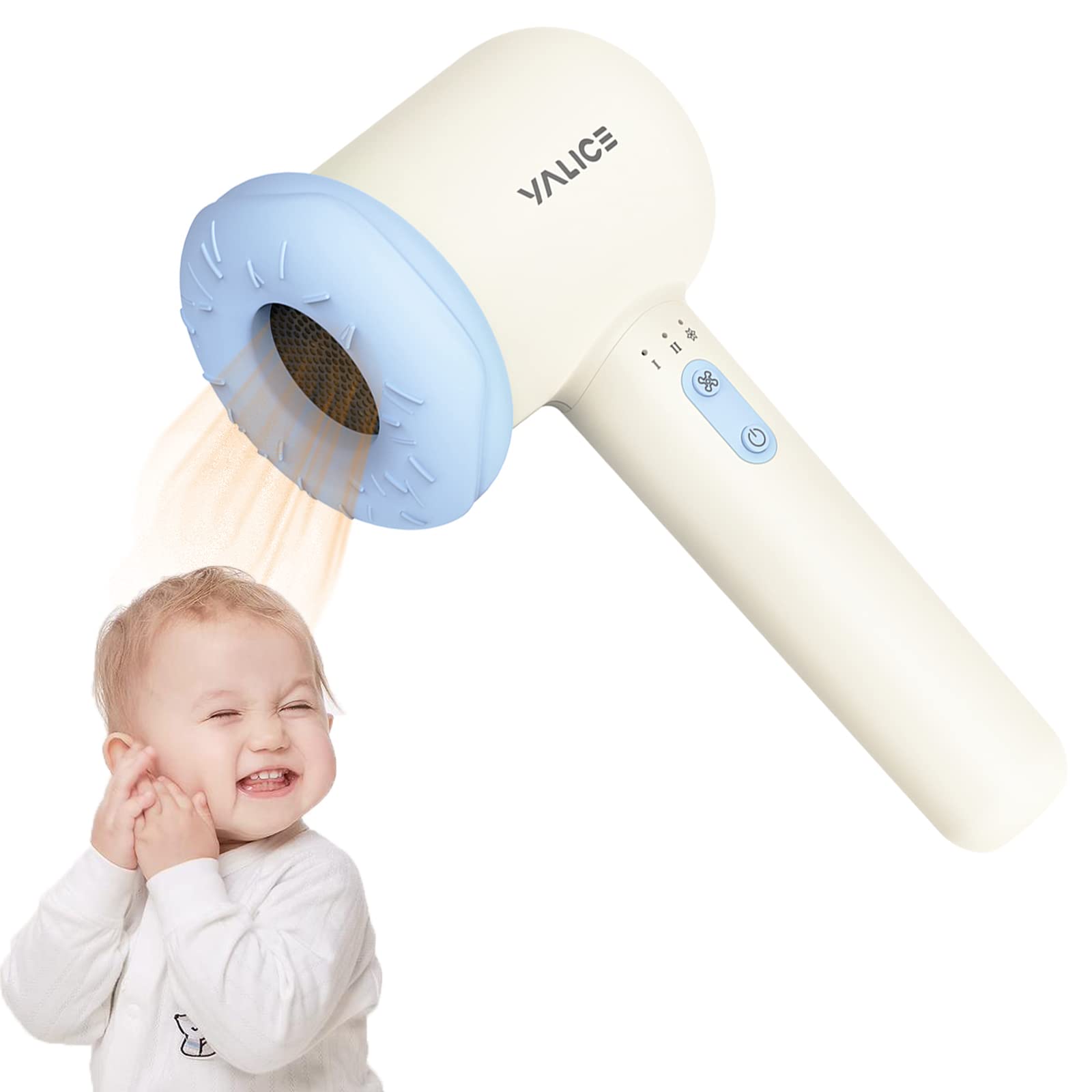 Asciugacapelli Senza Fili Mini per Bambini, Blu