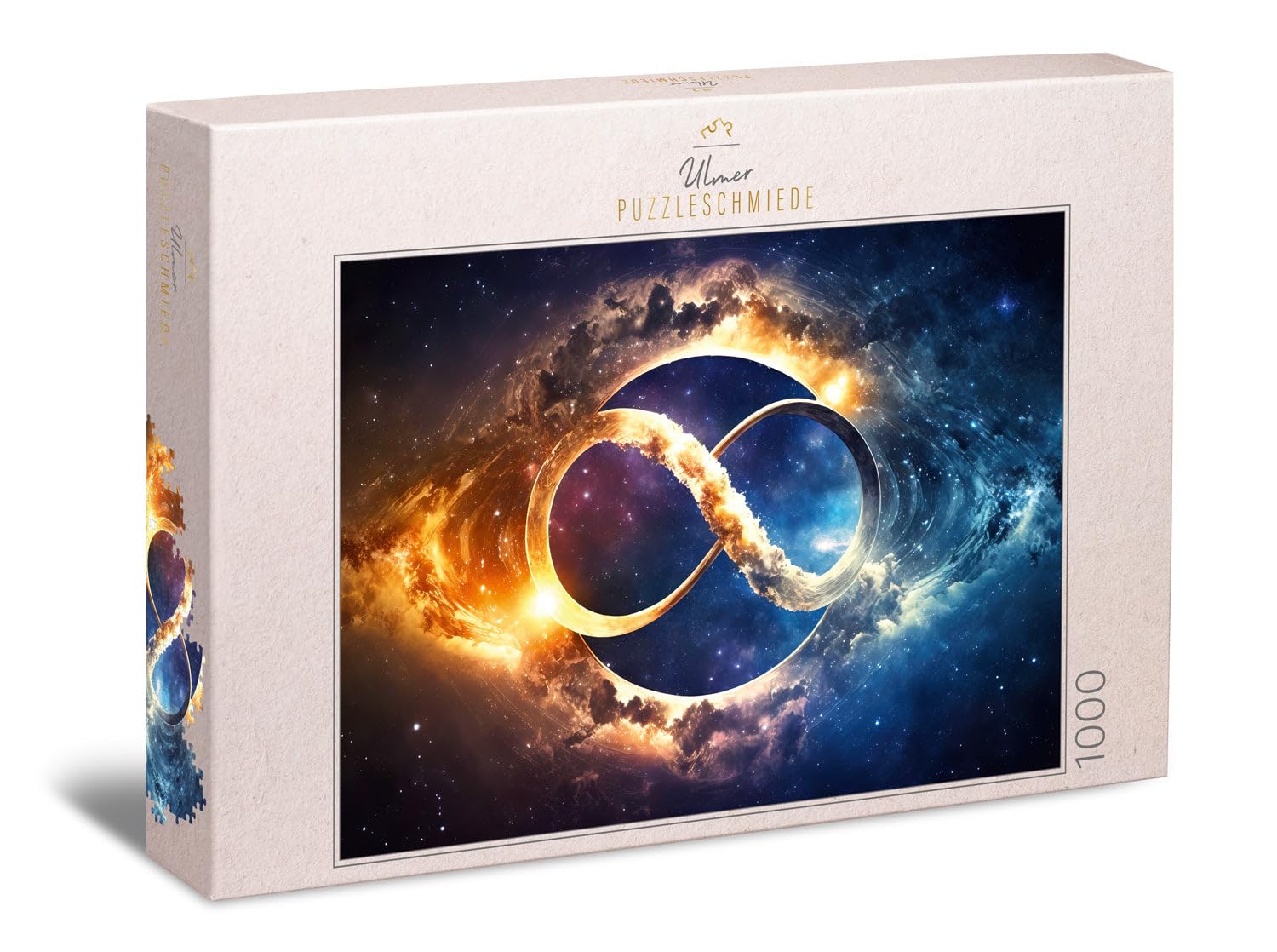 Ulmer Puzzleschmiede - Puzzle Con Simbolo 'Infinity' 1000 Pezzi - Il Segno dell'Infinito Fluttuante Nello Spazio - Sorprendente Impossible Puzzle - Qualità Made in Germany
