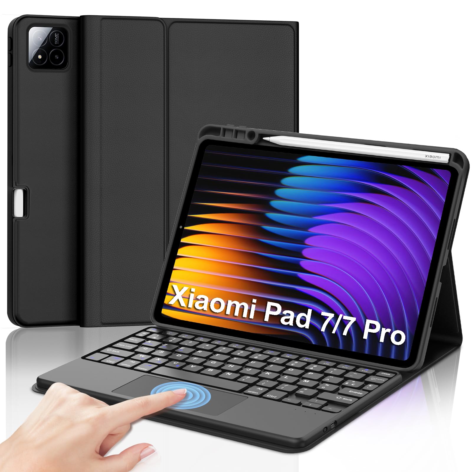 Jademall Tastiera con Trackpad per Xiaomi Pad 7/7 Pro