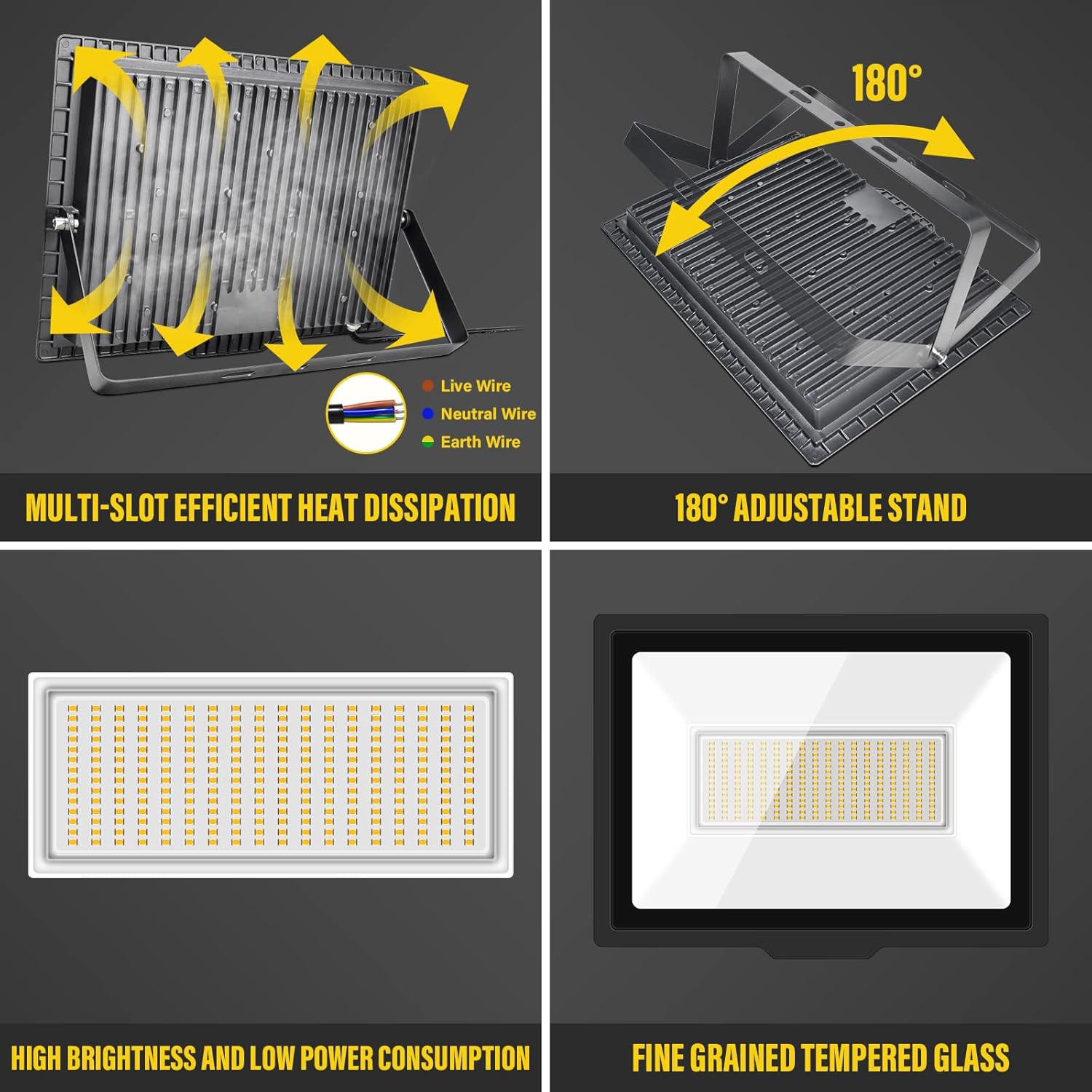 Rigidon Faretto LED da Esterno 200W 20000LM - immagine 3