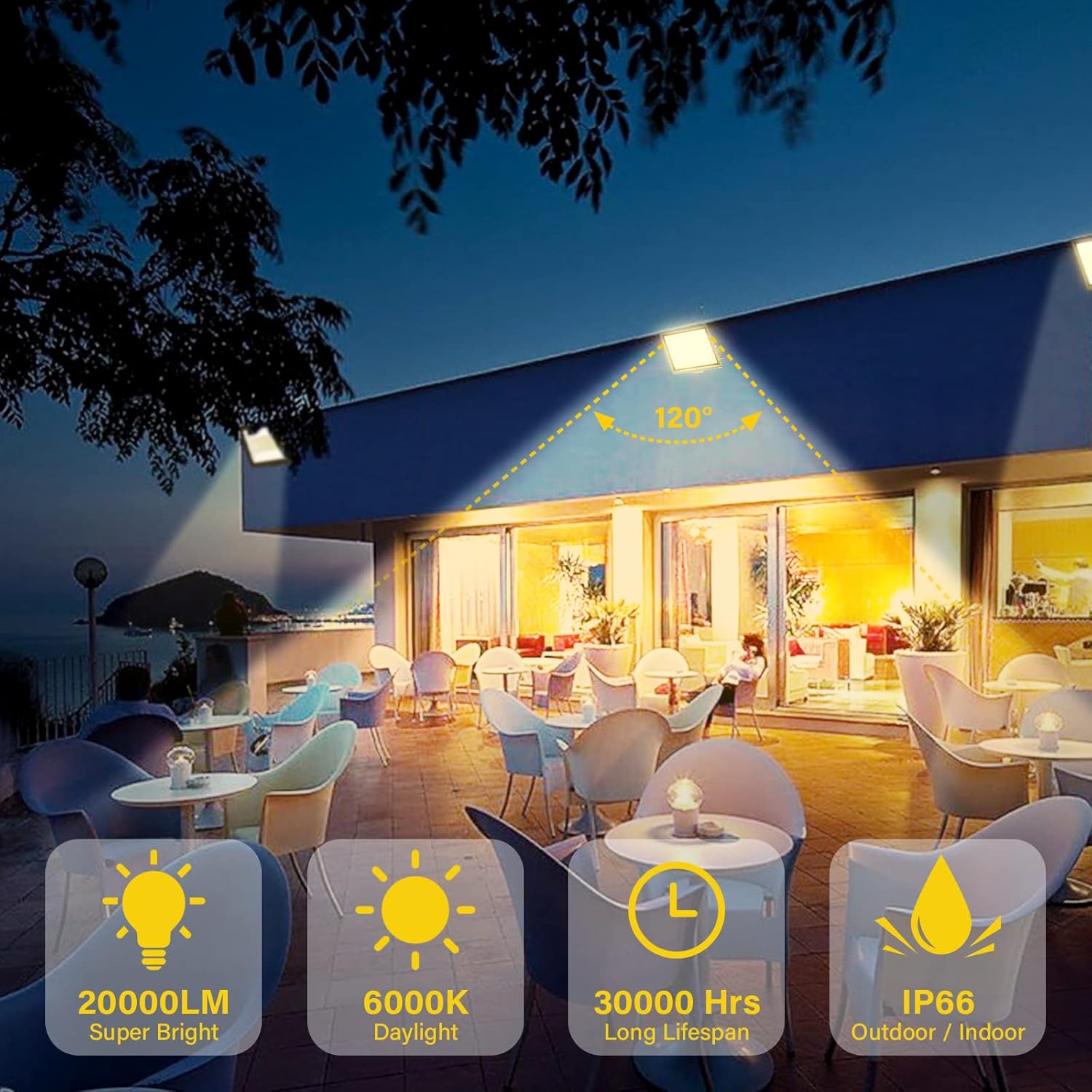 Rigidon Faretto LED da Esterno 200W 20000LM - immagine 5